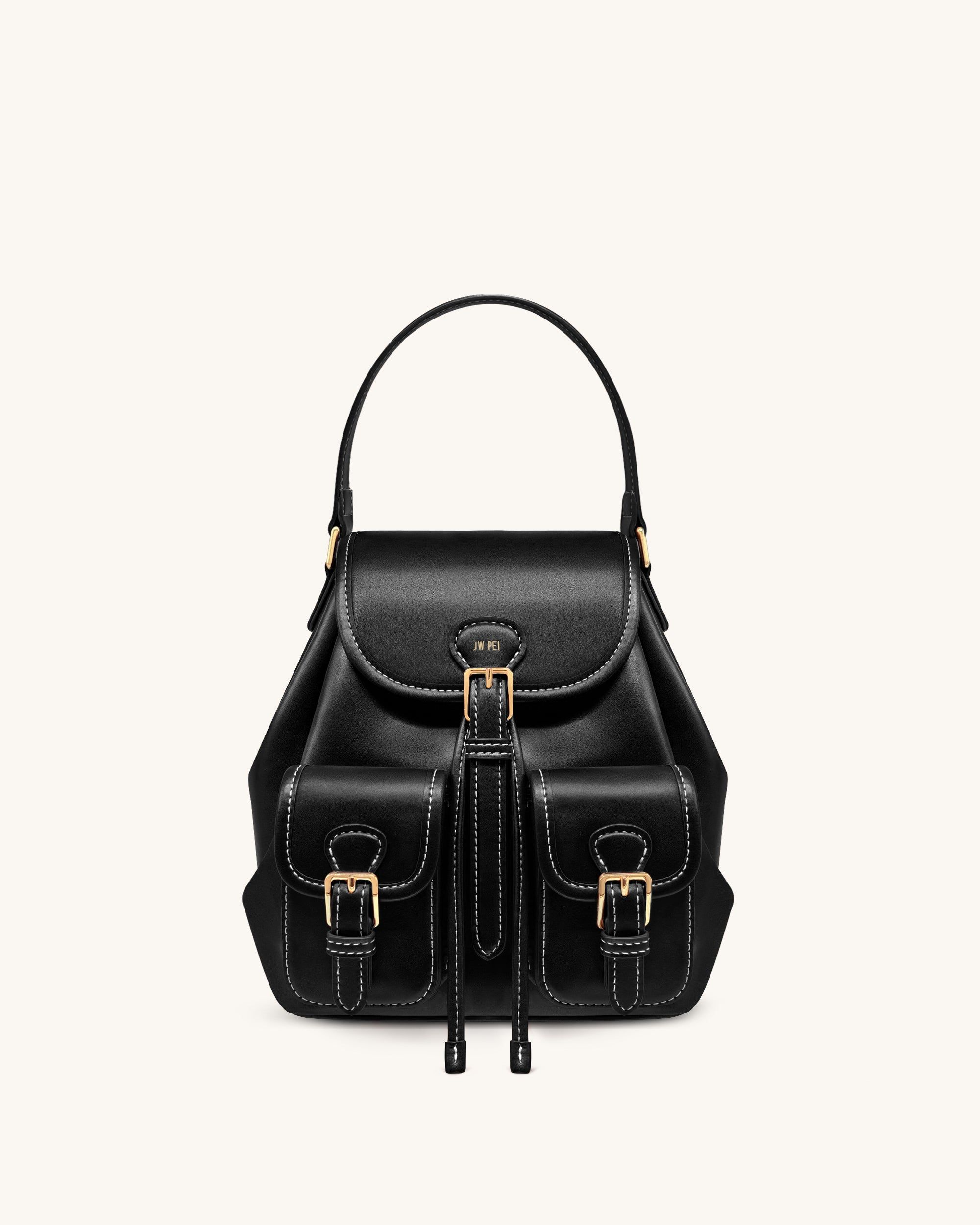 Harper Buckle Pocket Backpack - Black - JW PEI - Modalova