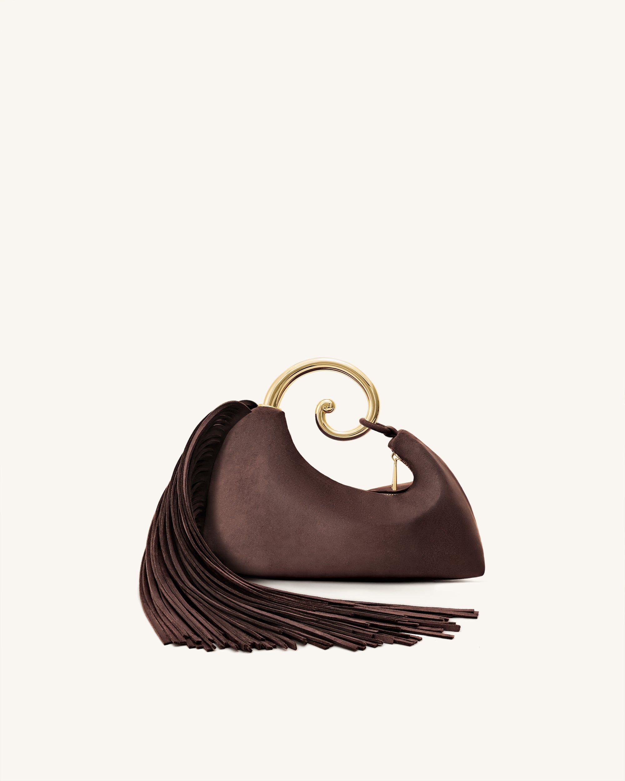 Nell Fringe Hardware Top Handle Bag - Deep Brown - JW PEI - Modalova