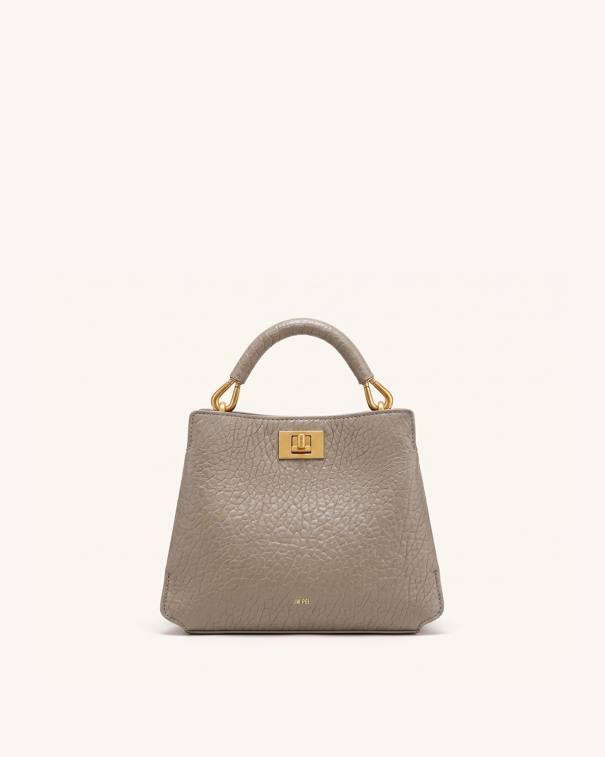 Lucia Elephant-Effect Top Handle Bag - Stone Gray - JW PEI - Modalova