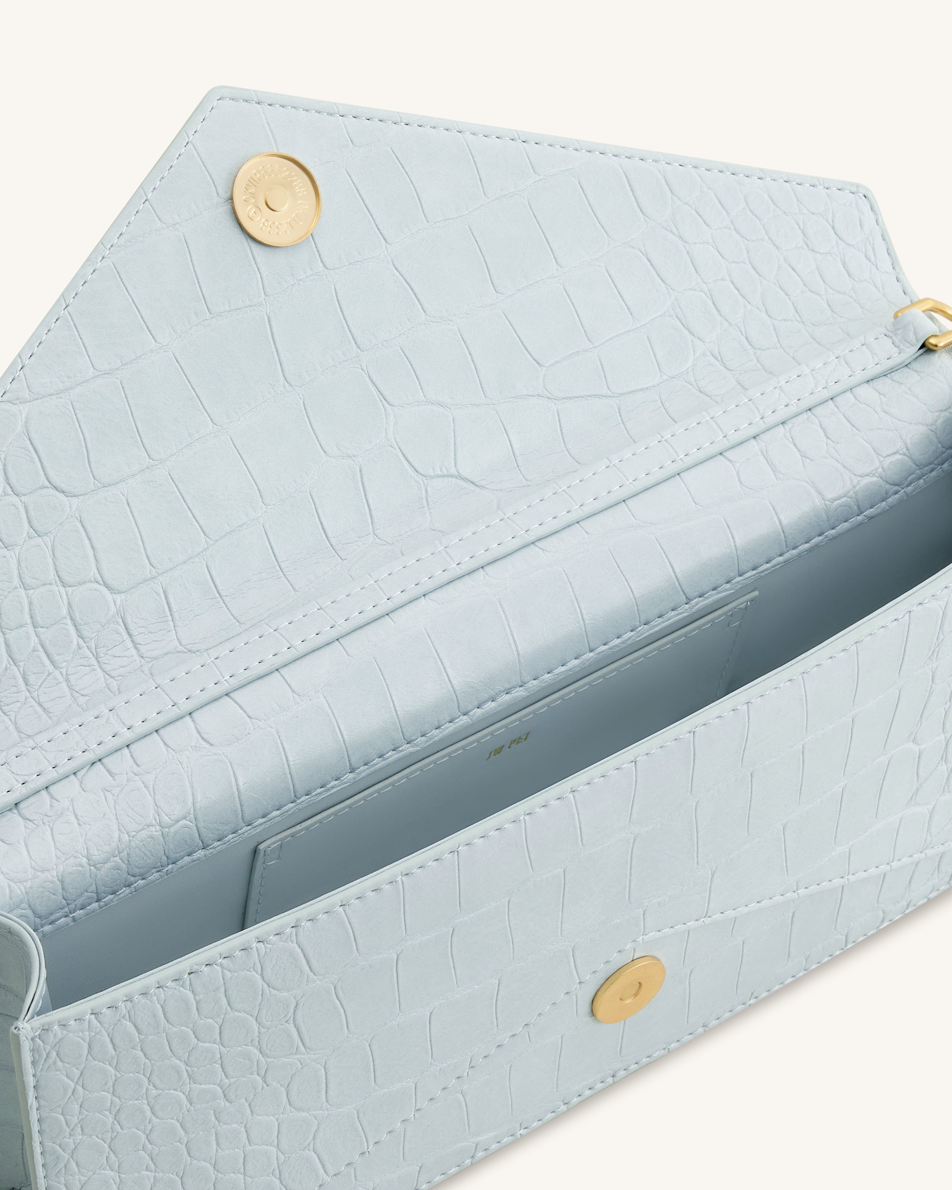 Celeste Envelope Top Handle Bag - Light Blue Croc - JW PEI - Modalova