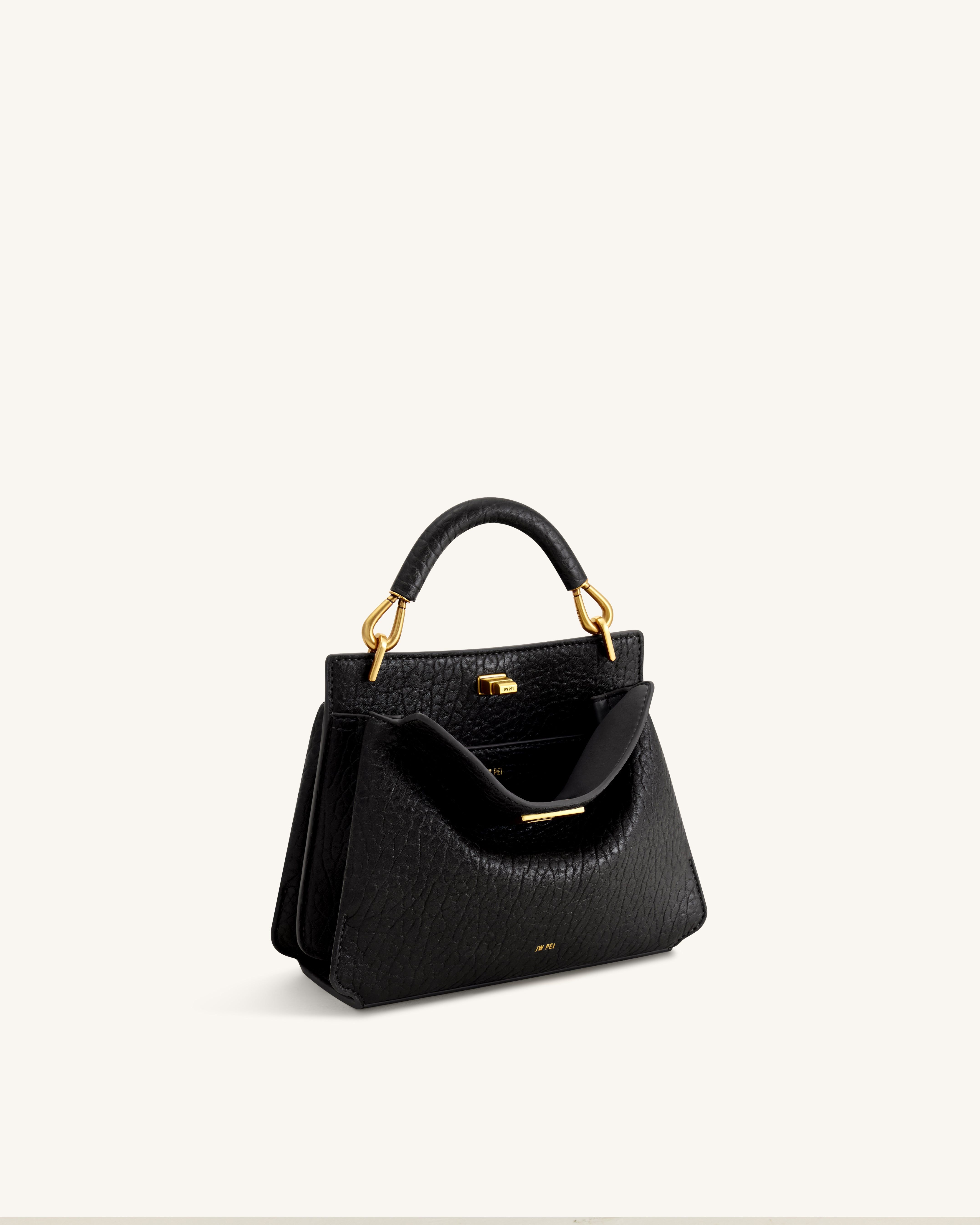Lucia Elephant-Effect Top Handle Bag - Black - JW PEI - Modalova