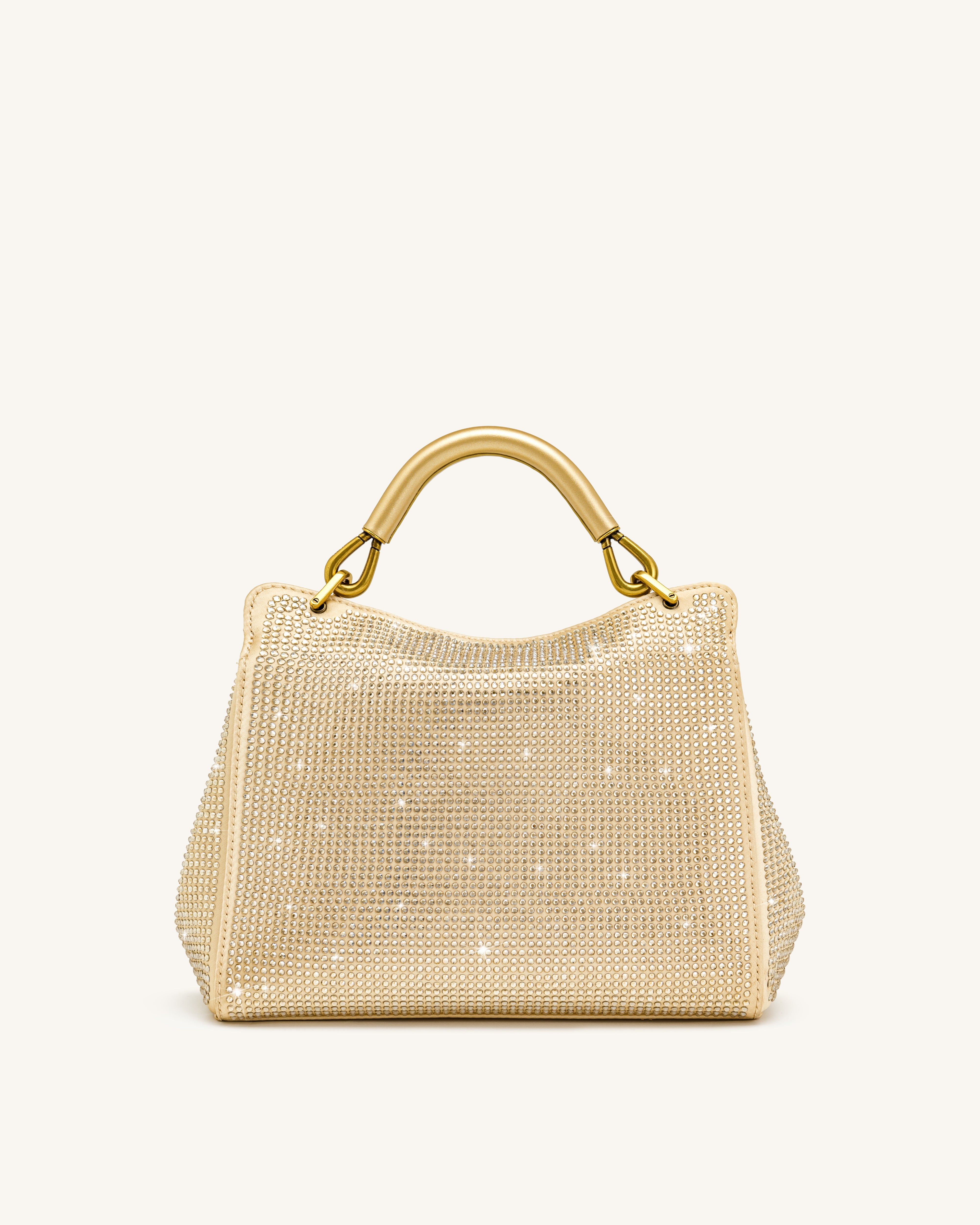 Lucia Classic Artificial Crystal Top Handle Bag - Champagne - JW PEI - Modalova