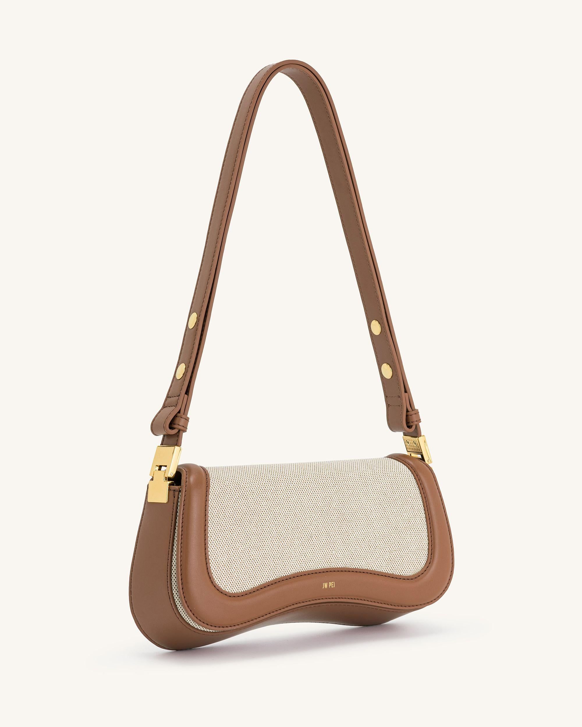 Joy Shoulder Bag - Brown Canvas - JW PEI - Modalova