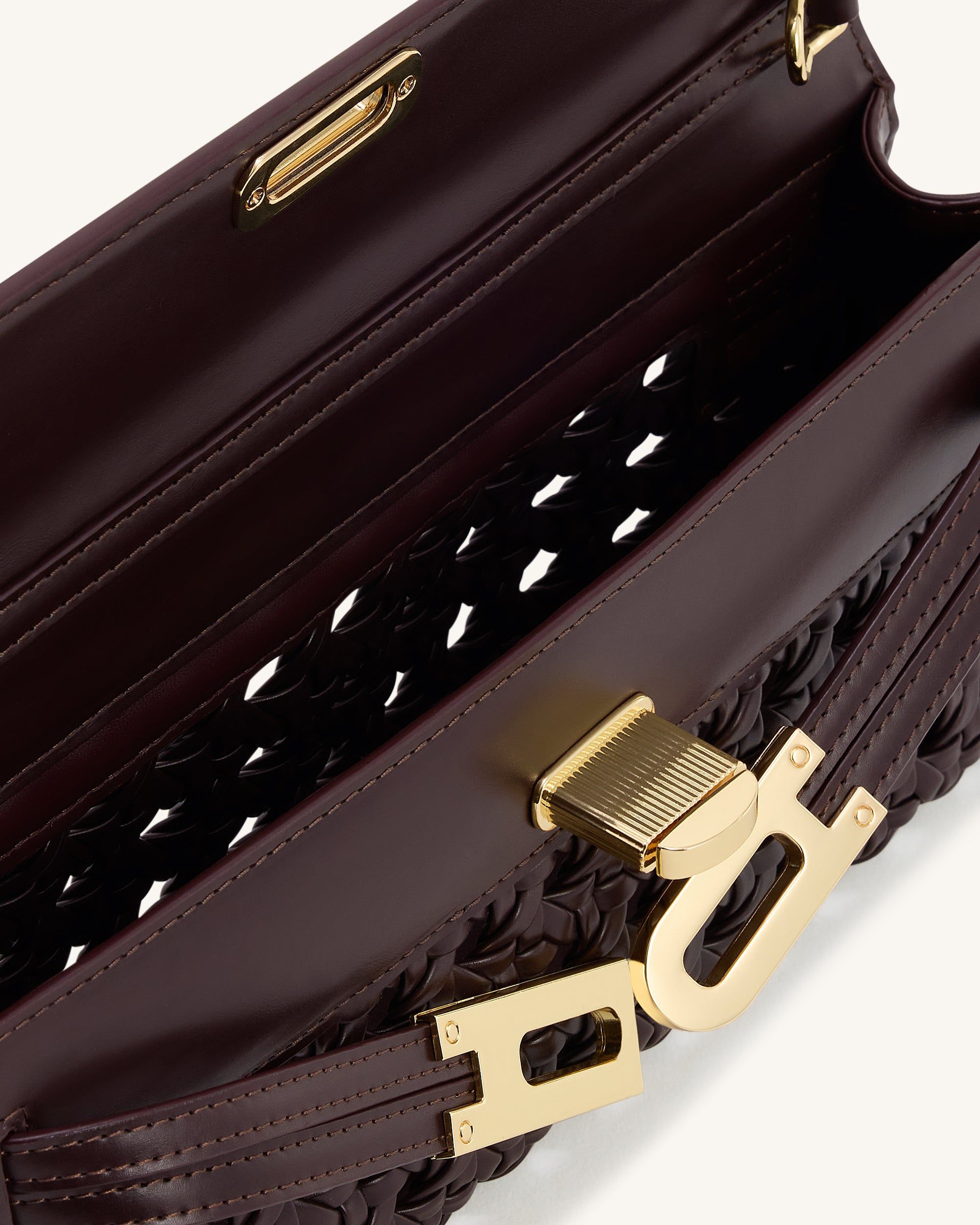 Bria Structured Top Handle Bag - Dark Red - JW PEI - Modalova