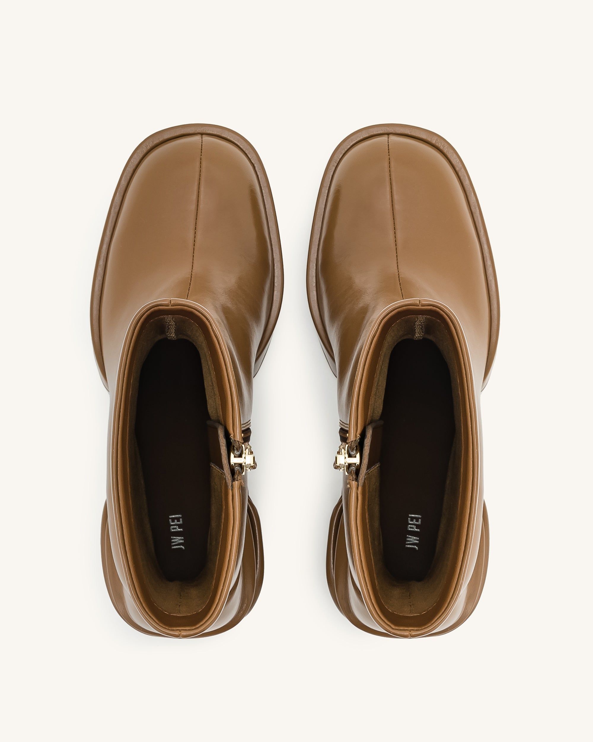 Saylor Round Toe Platform Ankle Boots - Brown - JW PEI - Modalova