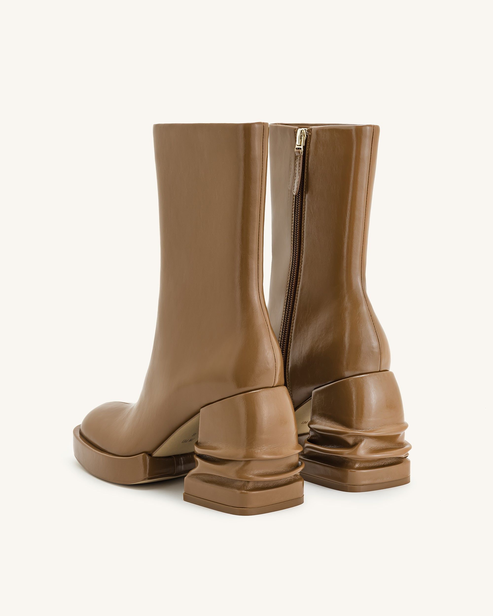 Saylor Round Toe Platform Ankle Boots - Brown - JW PEI - Modalova