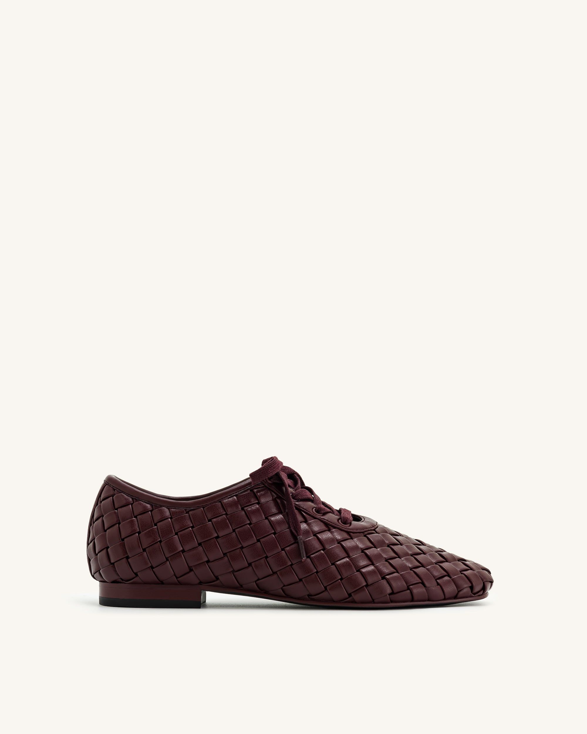 Kayla Weave Strap Flat Shoes - Claret Red - JW PEI - Modalova