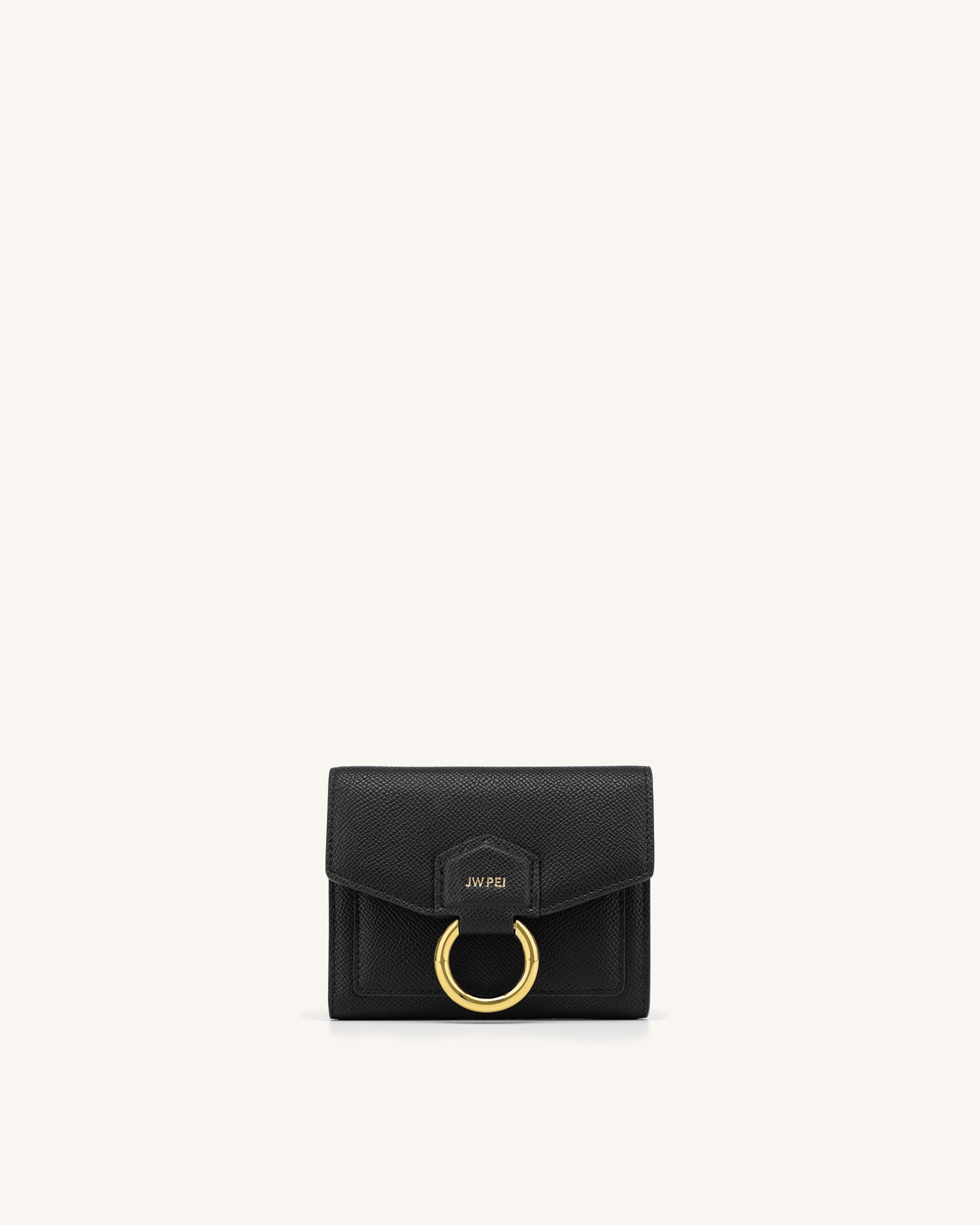 Stella Wallet - Black Grained Vegan Leather - JW PEI - Modalova