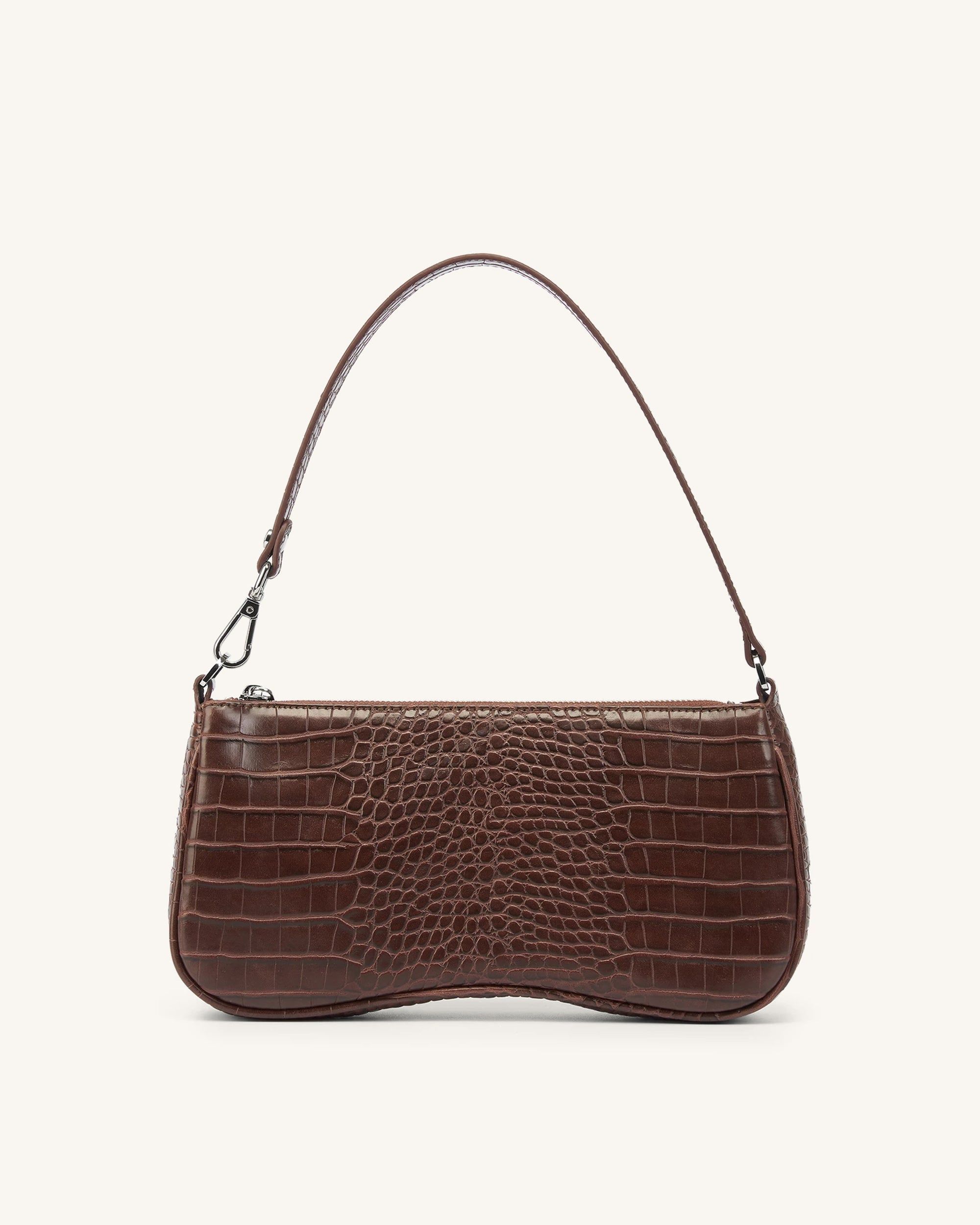Eva Shoulder Handbag - Brown Croc - JW PEI - Modalova