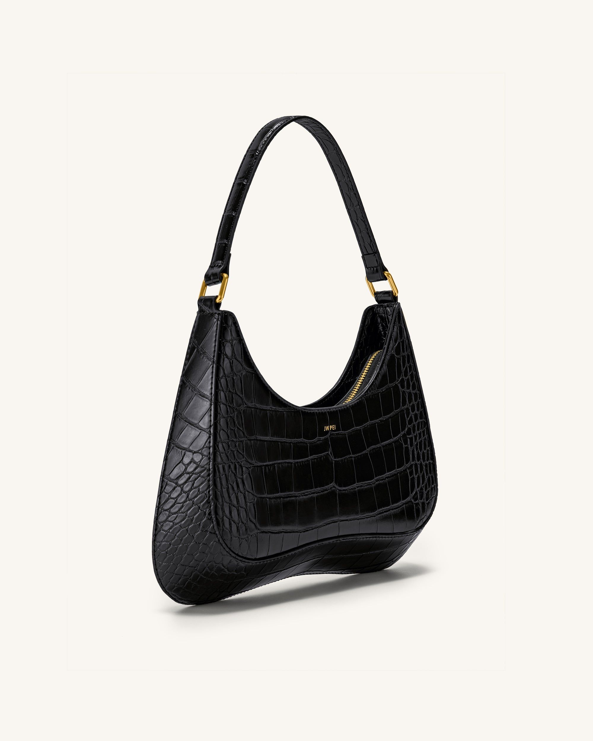 Ruby Shoulder Bag - Black Croc - JW PEI - Modalova