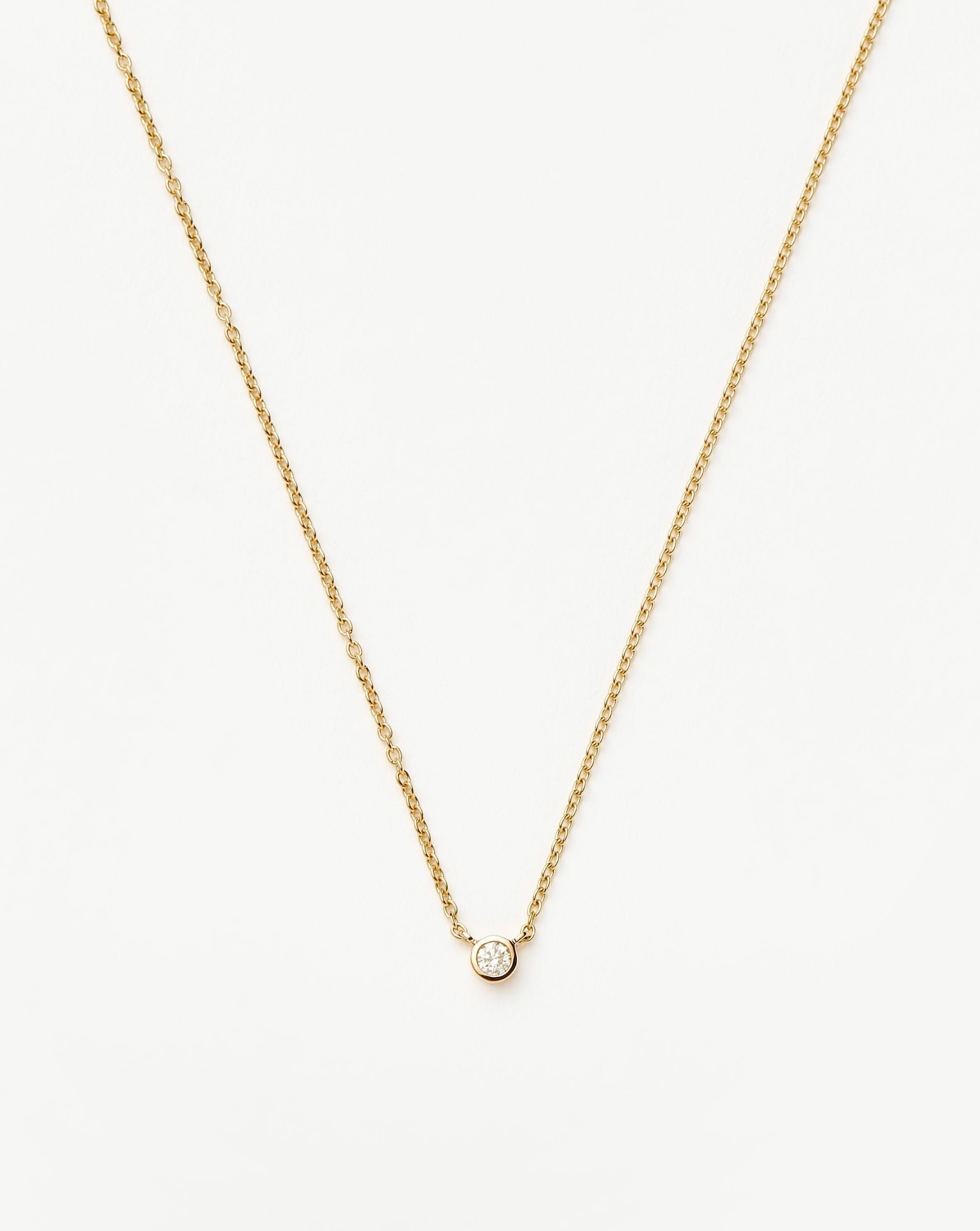 Fine Diamond Solitaire Pendant Necklace | 14ct Solid Gold/Diamond - Missoma - Modalova