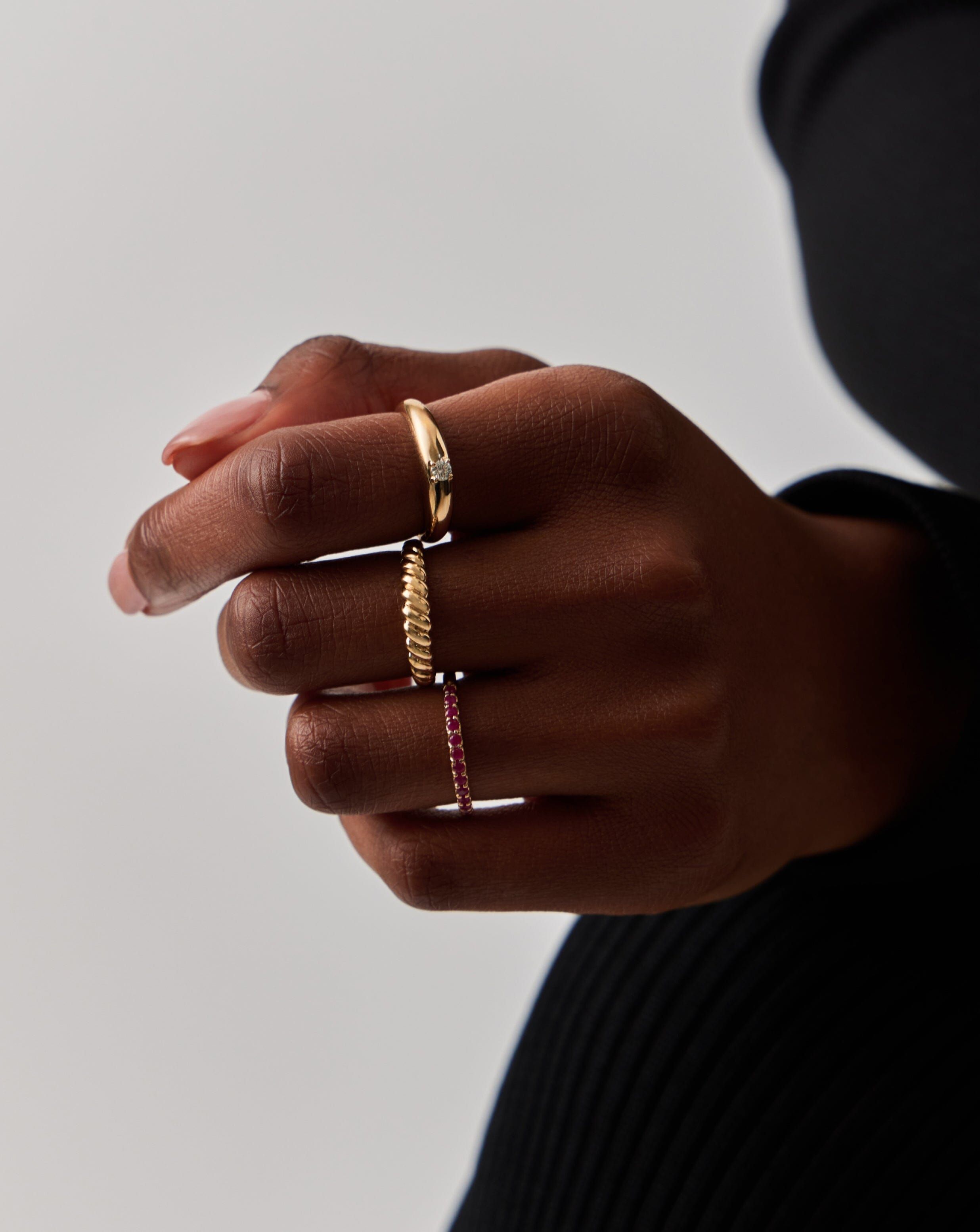 Solid Gold Half Eternity Ruby Ring | 9ct Solid Yellow Gold/Ruby - Missoma - Modalova