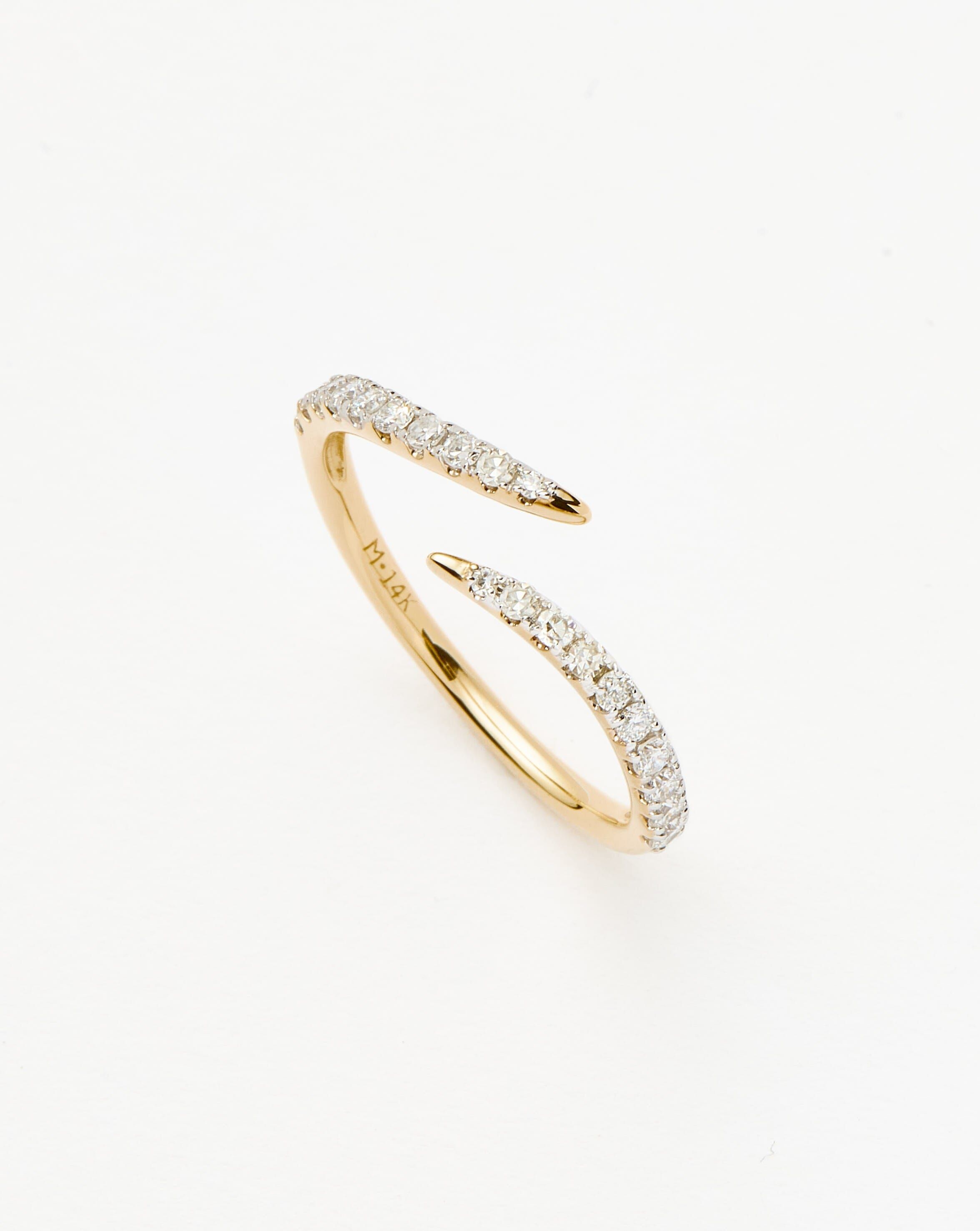 Fine Open Claw Ring | 14ct Solid Gold/Diamond - Missoma - Modalova