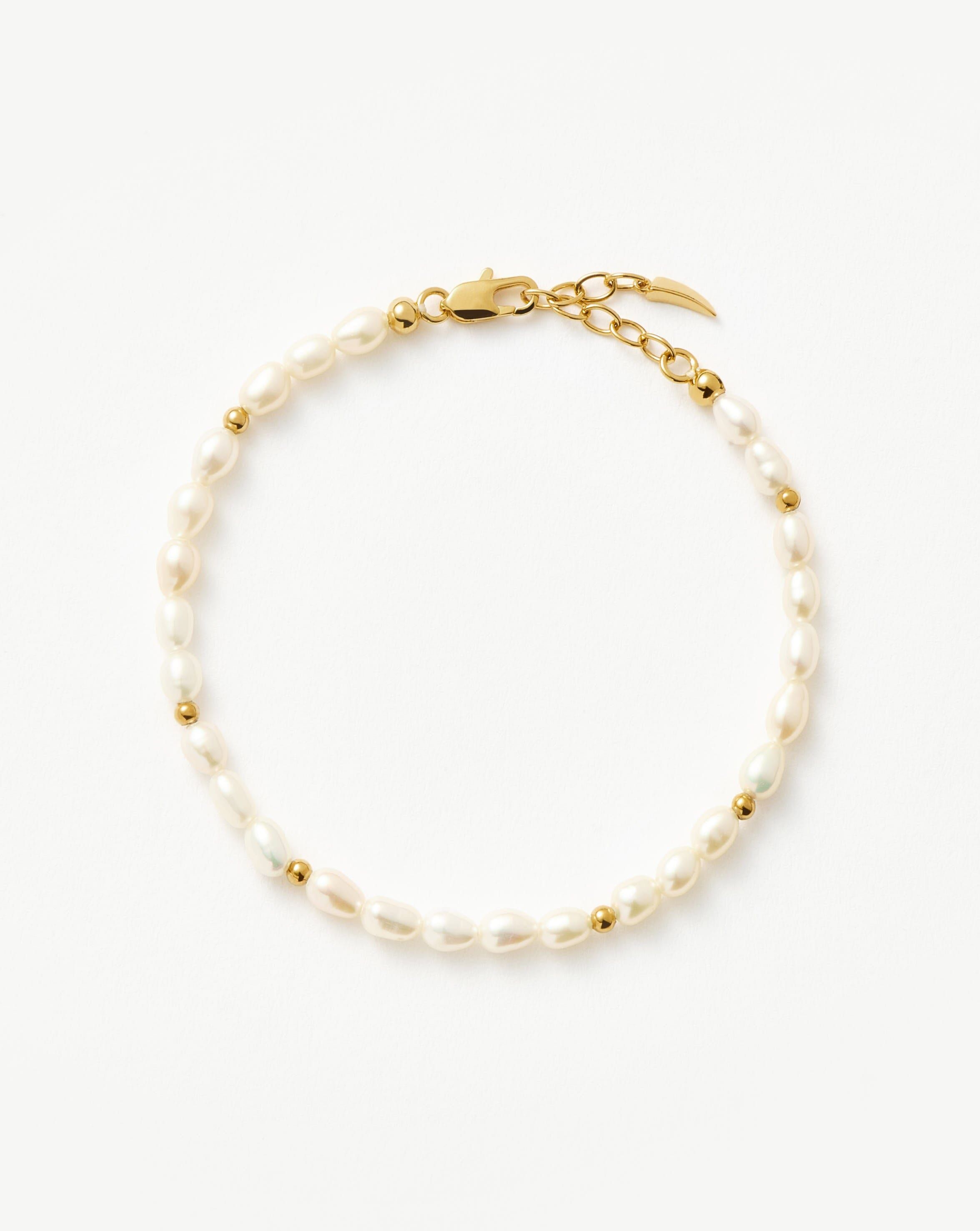 Seed Pearl Beaded Bracelet | 18ct Gold Plated/Pearl - Missoma - Modalova