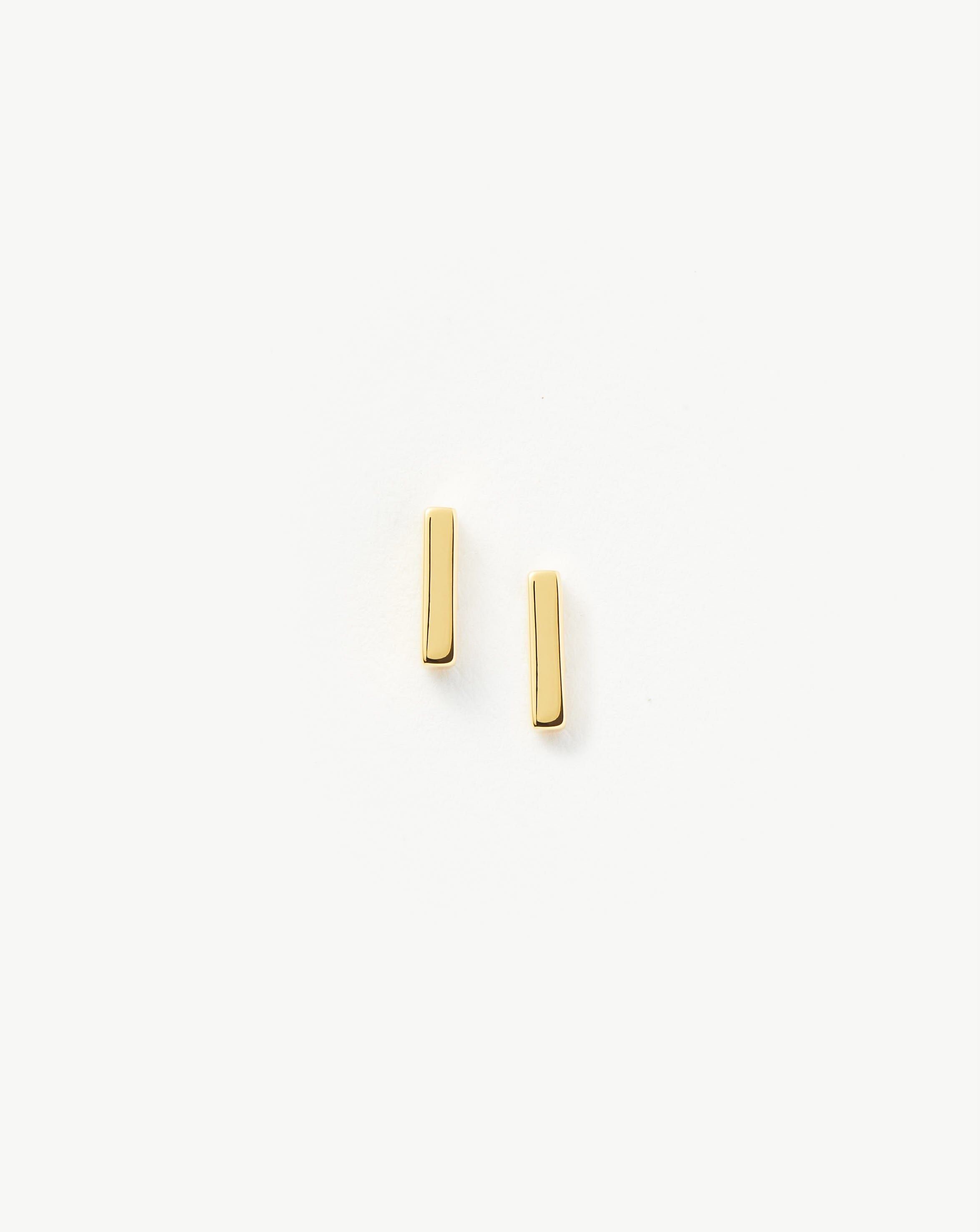Bar Stud Earrings | 18ct Gold Vermeil - Missoma - Modalova