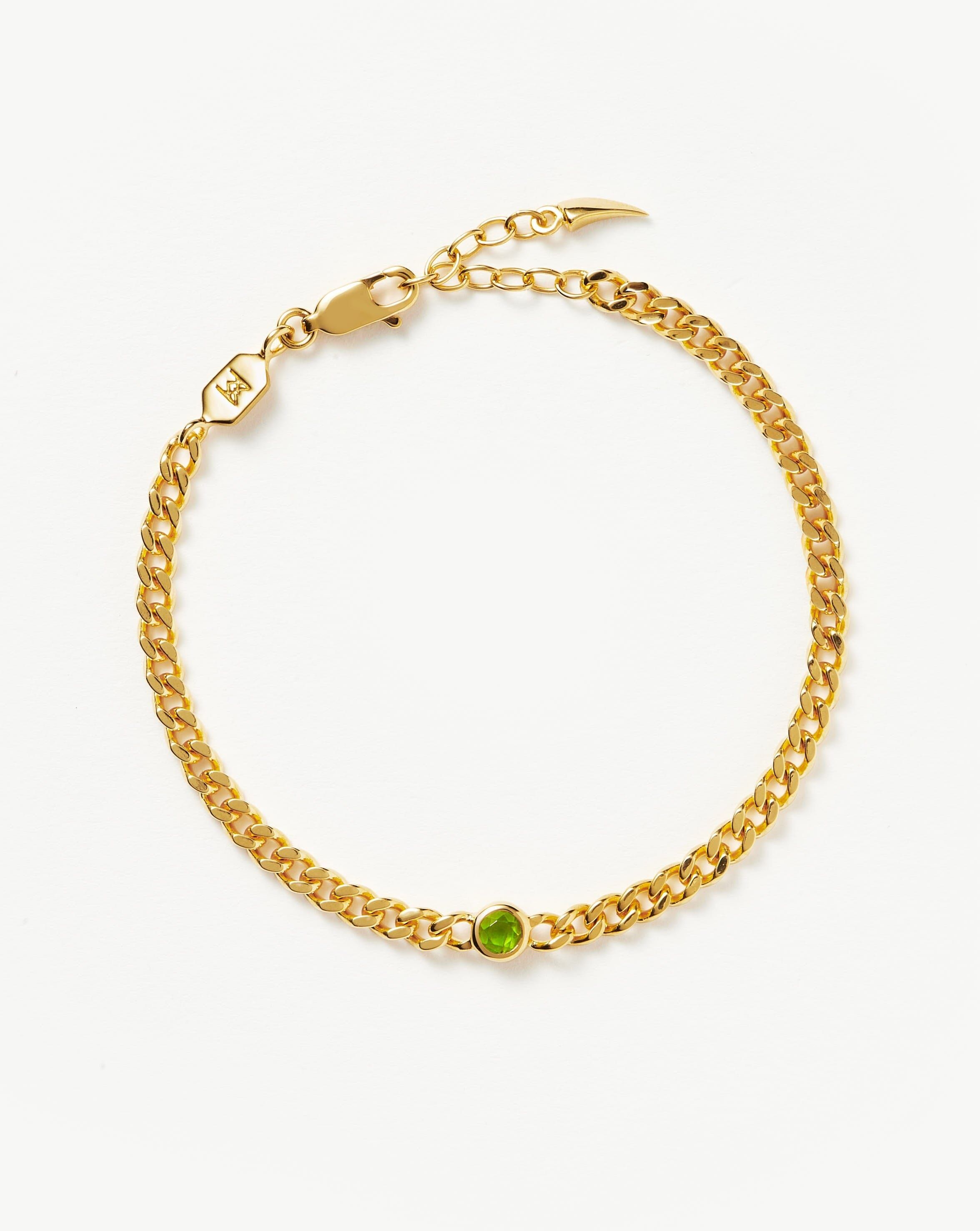 August Birthstone Chain Bracelet | 18ct Gold Plated Vermeil/Peridot - Missoma - Modalova