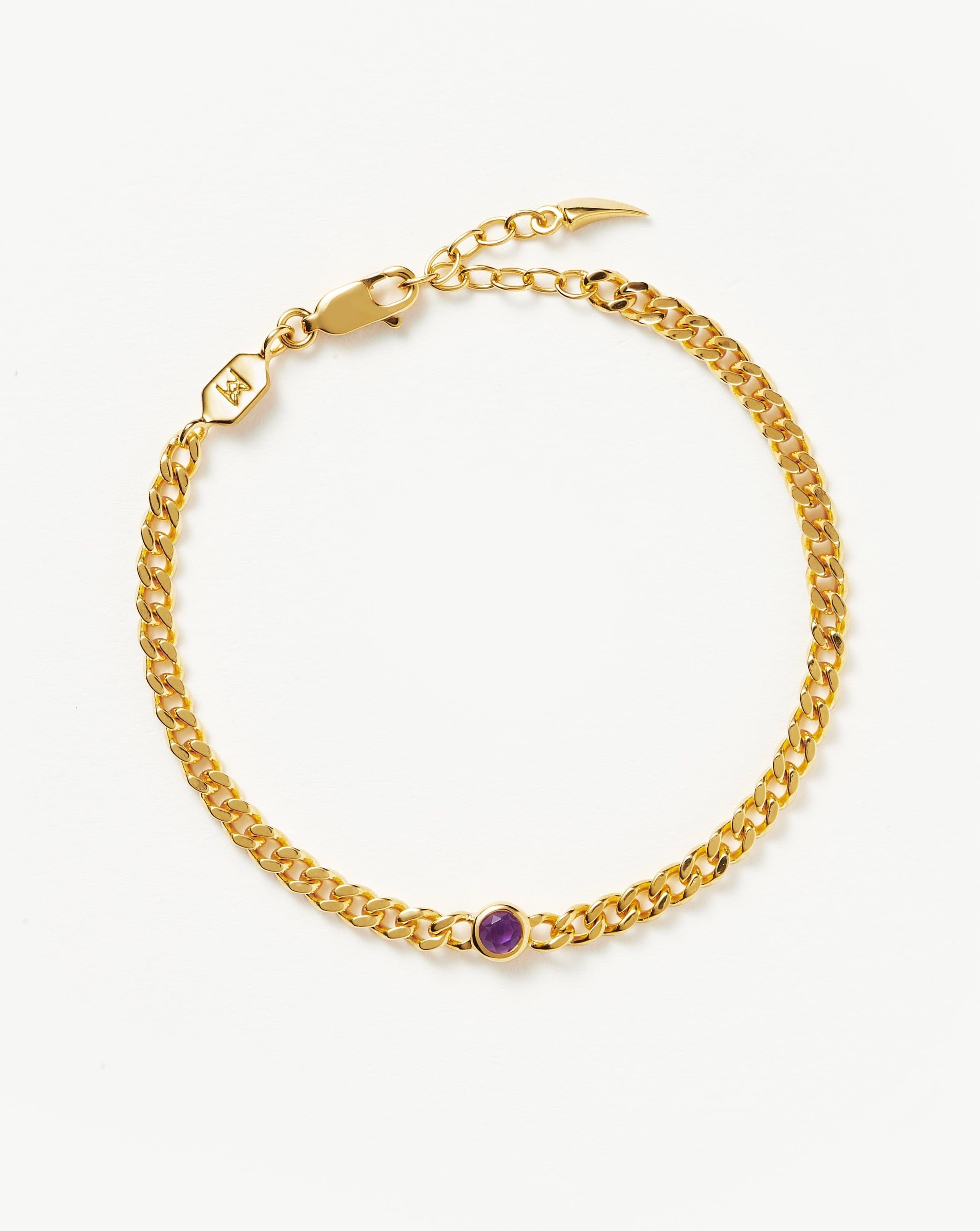February Birthstone Chain Bracelet | 18ct Gold Plated Vermeil/Amethyst - Missoma - Modalova
