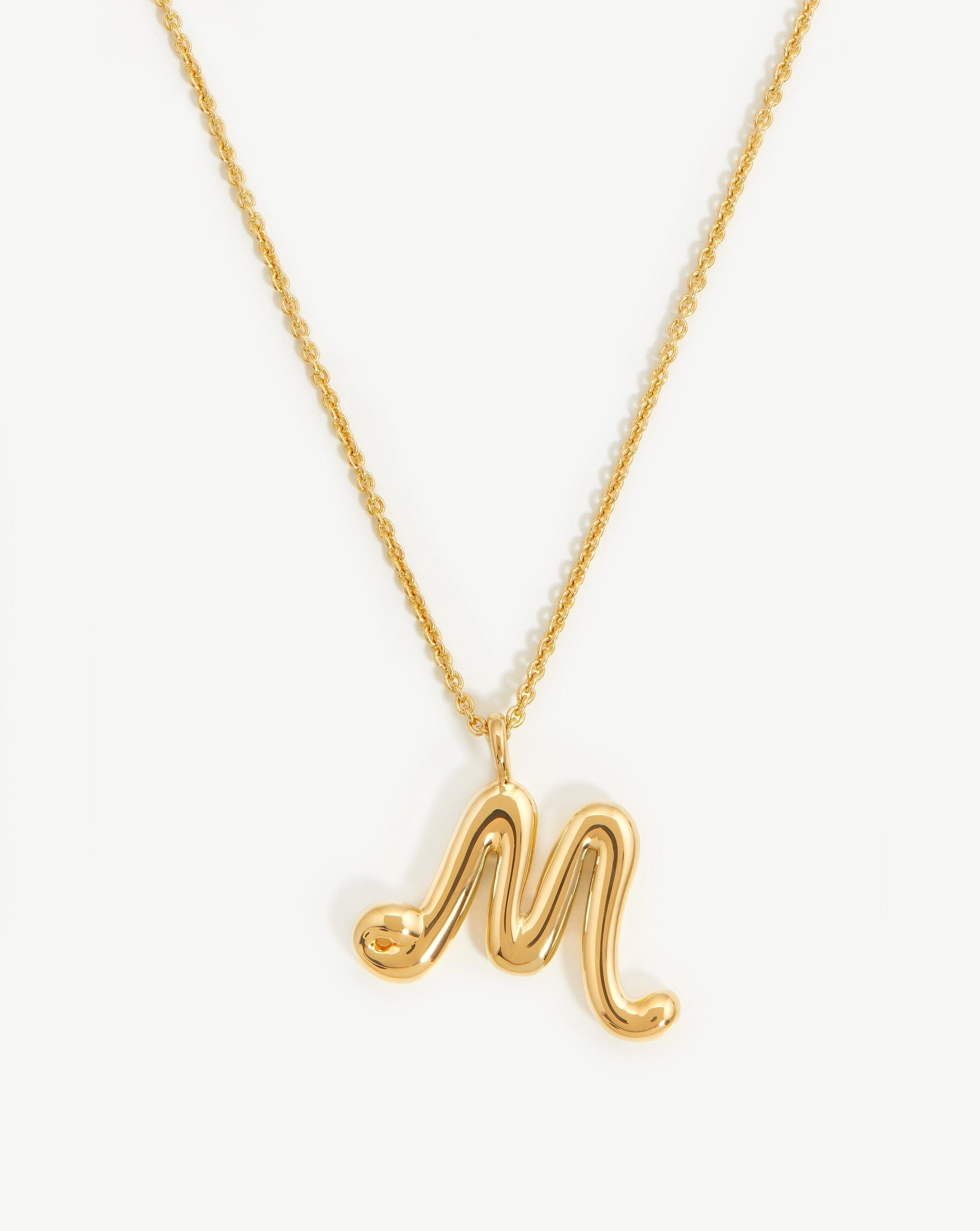 Curly Molten Initial Pendant Necklace - M | 18ct Gold Vermeil - Missoma - Modalova