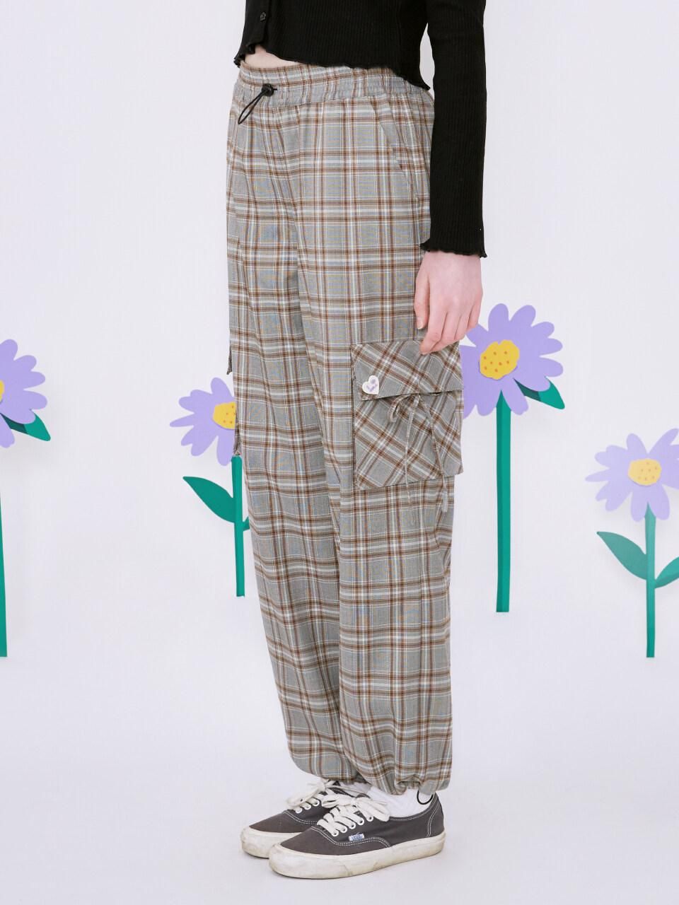 CHECK CARGO STRING JOGGER PANTS - ROLAROLA - Modalova