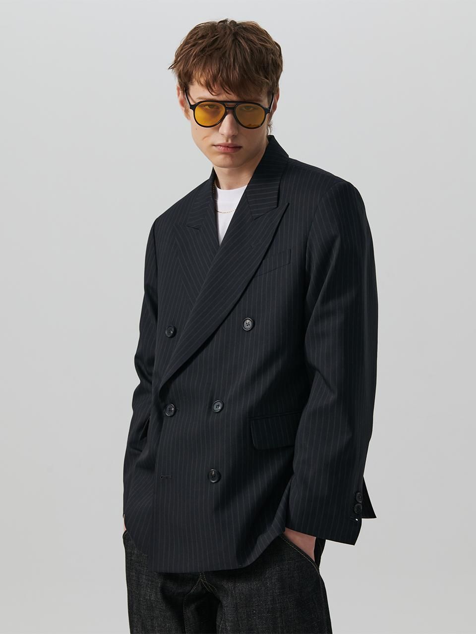 Archive Double Button Stripe Tailored Jacket - beyondcloset - Modalova