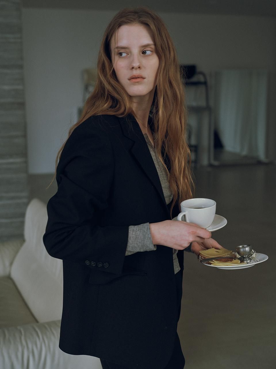 Classic Two-Button Structured Jacket [Black] - ARCHAIC - Modalova