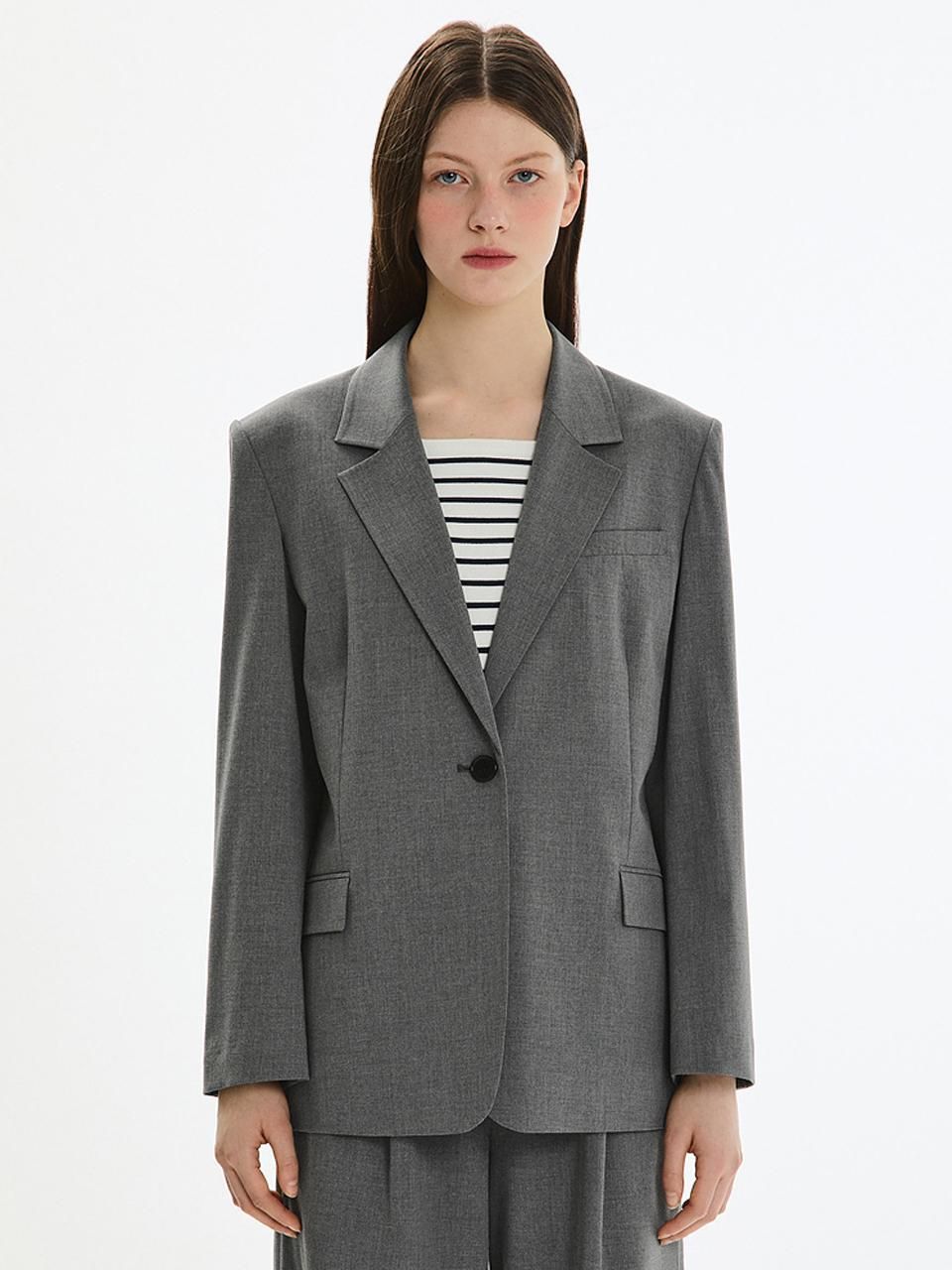 Modern Single One-Button Setup Blazer (AWSJKP21020) [MG] - SISTINA - Modalova