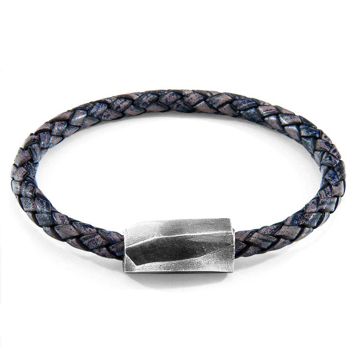 Indigo Hayling Silver and Braided Leather Bracelet - ANCHOR & CREW - Modalova