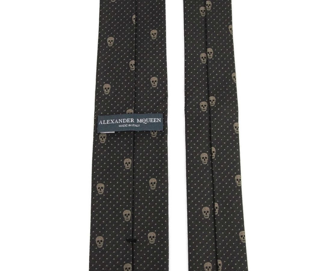 Men's Skull Polka Dot Silk Tie (5 Cm) - Alexander McQueen - Modalova