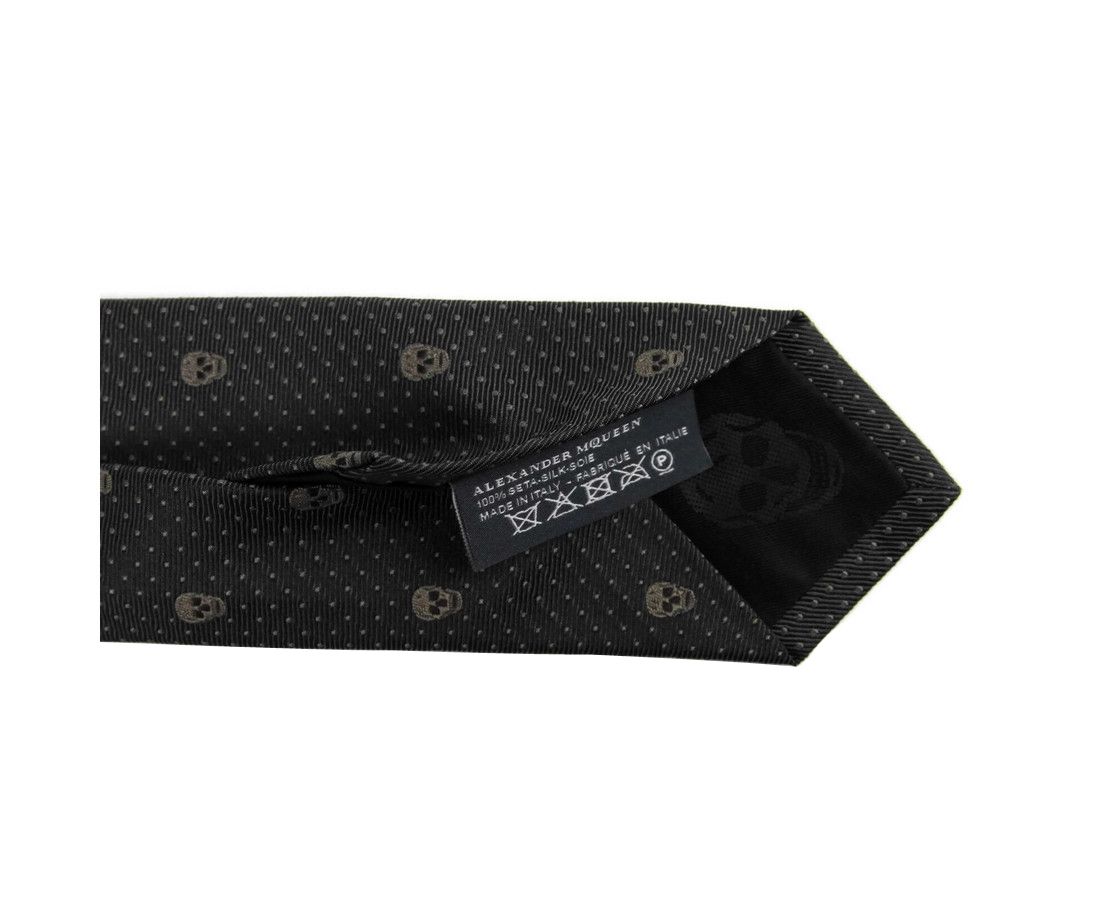 Men's Skull Polka Dot Silk Tie (5 Cm) - Alexander McQueen - Modalova