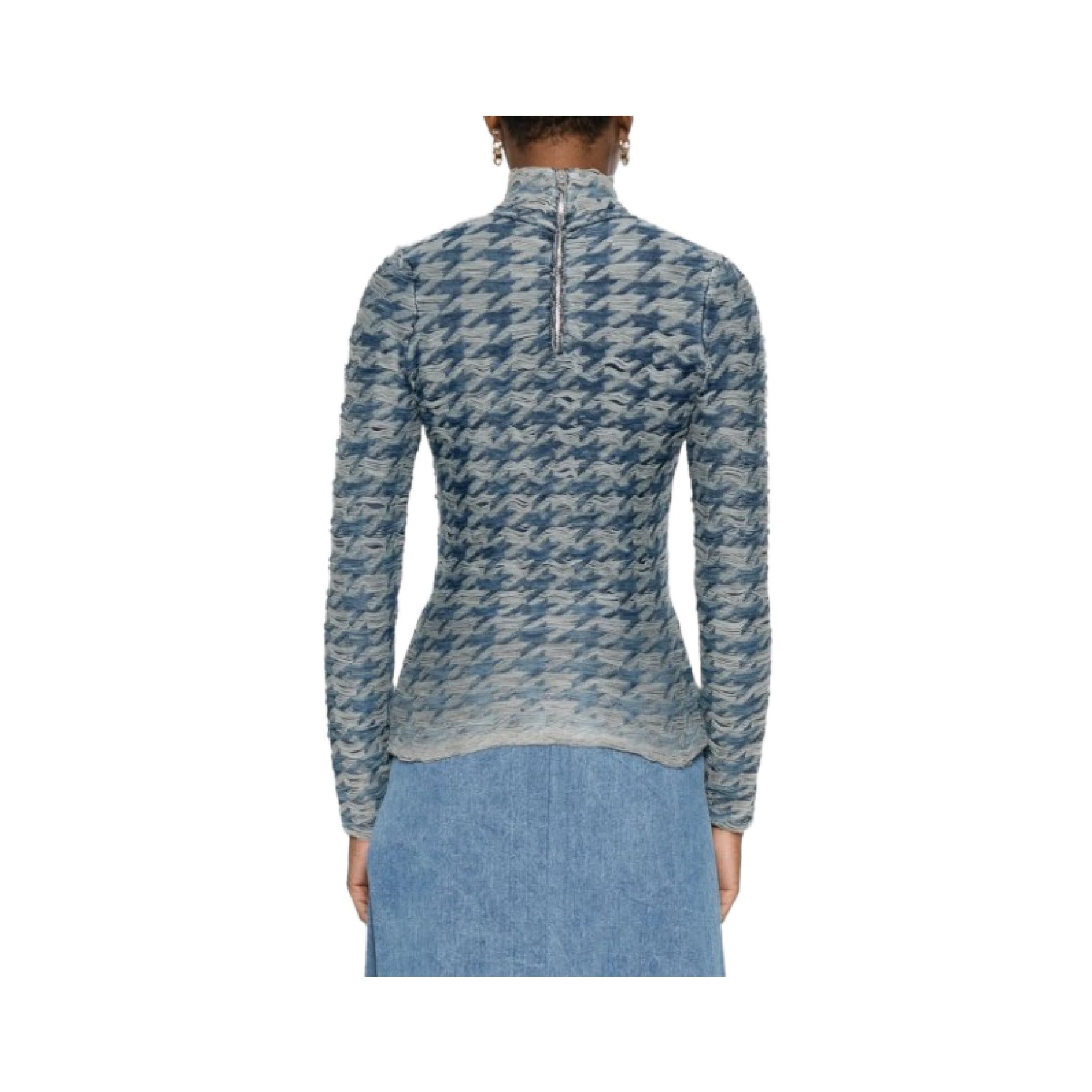 Women's /Light Grey Patterned Turtleneck Sweater - Diesel - Modalova