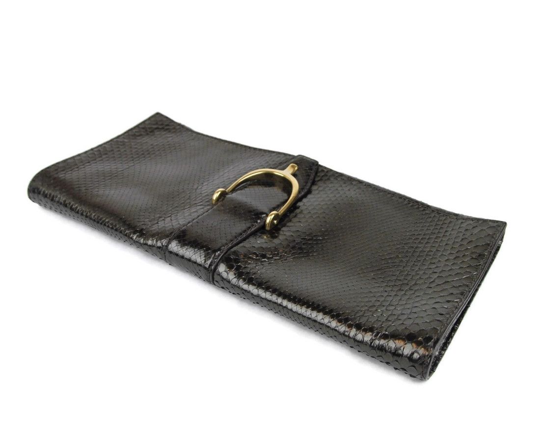 Soft Stirrup Python Large Clutch Bag - Gucci - Modalova
