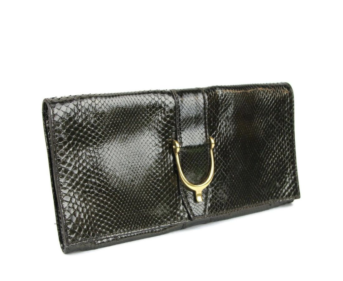 Soft Stirrup Python Large Clutch Bag - Gucci - Modalova