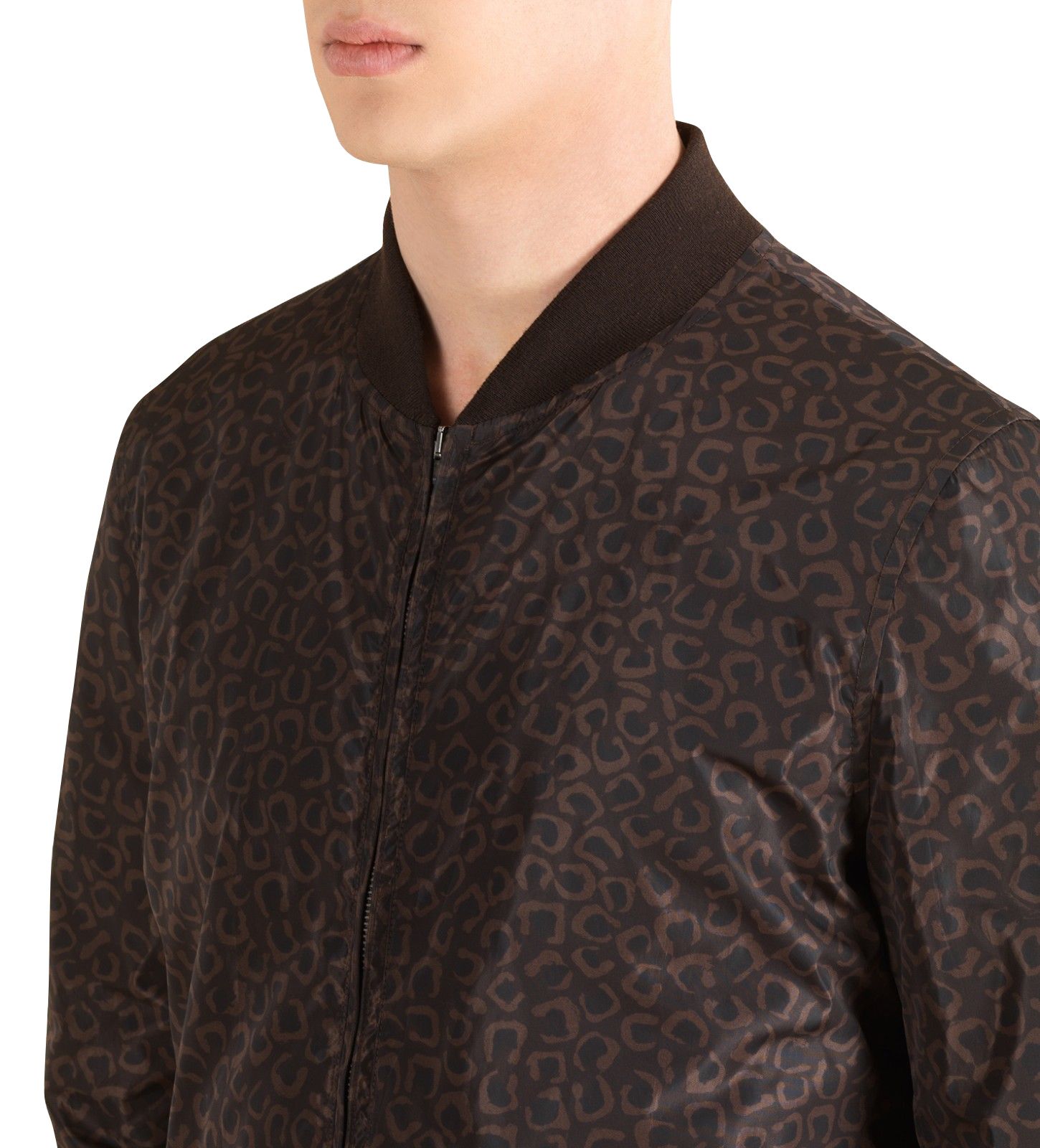 Men's Bomber Polyamide Leopard Print Jacket (G 48 / US 38) - Gucci - Modalova