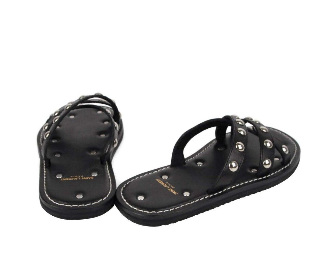 Men's Leather Sandal With Silver Studs (39 EU / 6 US) - Saint Laurent - Modalova