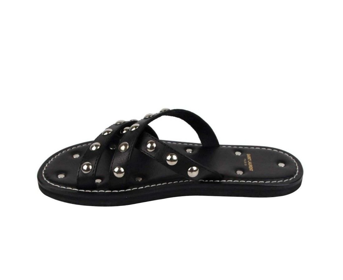 Men's Leather Sandal With Silver Studs (39 EU / 6 US) - Saint Laurent - Modalova