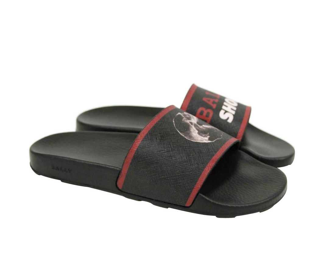 Men's Rubber With Logo And Red Edge Consumer Slide Sandals (8 EU / 9 US) - Bally - Modalova