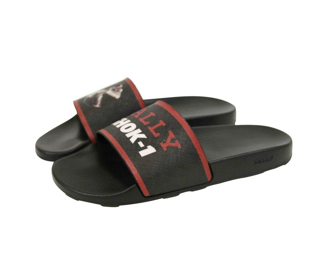 Men's Rubber With Logo And Red Edge Consumer Slide Sandals (8 EU / 9 US) - Bally - Modalova