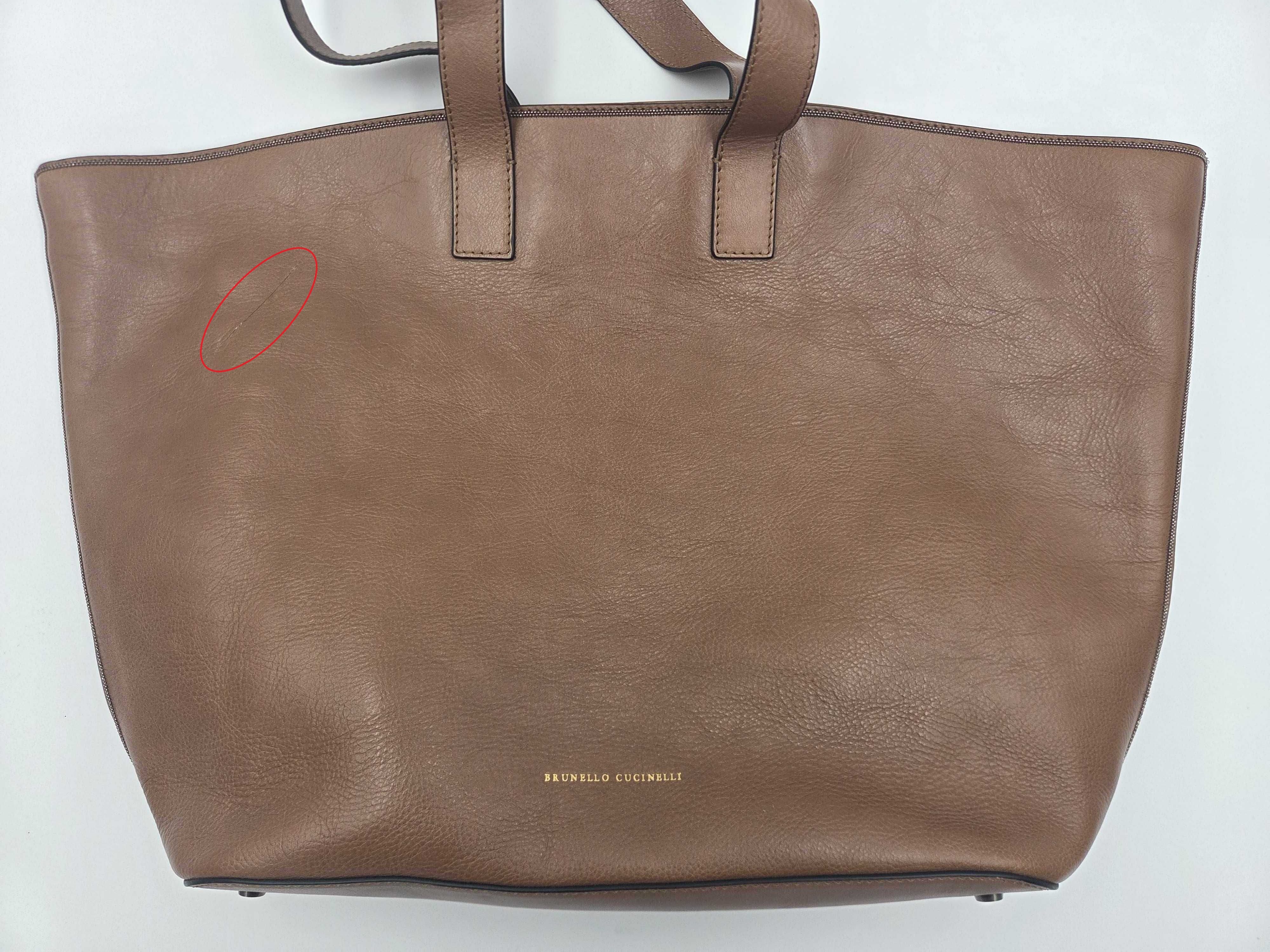 Leather Logo Shoulder Strap Shopping Tote Bag (Pre-Owned) - Brunello Cucinelli - Modalova