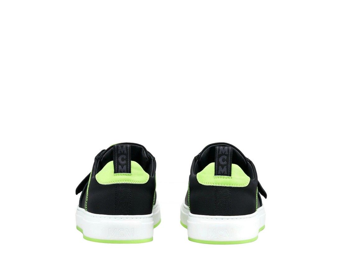 Men's Nylon Neon Green Low-Top With Strap Sneakers (42 EU / 9 US) - MCM - Modalova