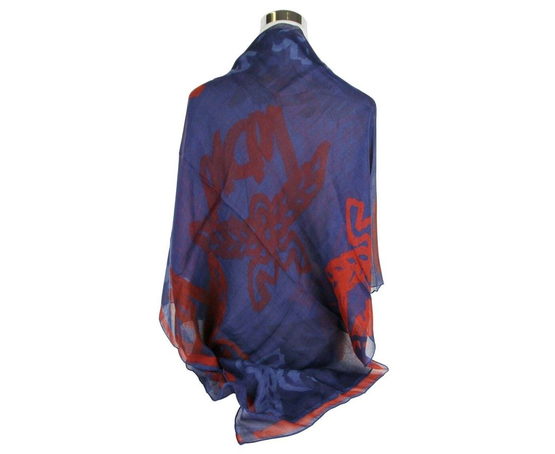 Women's Allover Logo Print Silk Wool Large Scarf Shawl - MCM - Modalova