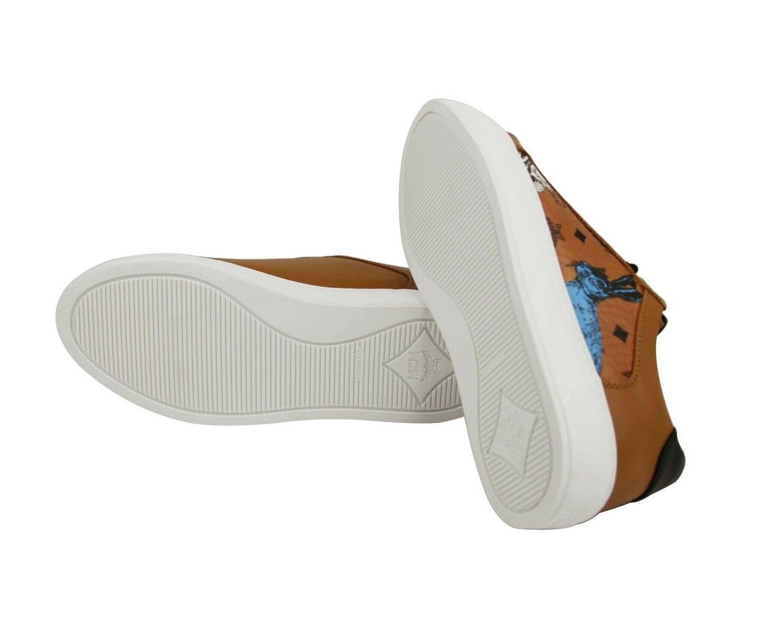 Women's Cognac Visetos Leather Rabbit Print Sneakers (35 EU / 5 US) - MCM - Modalova