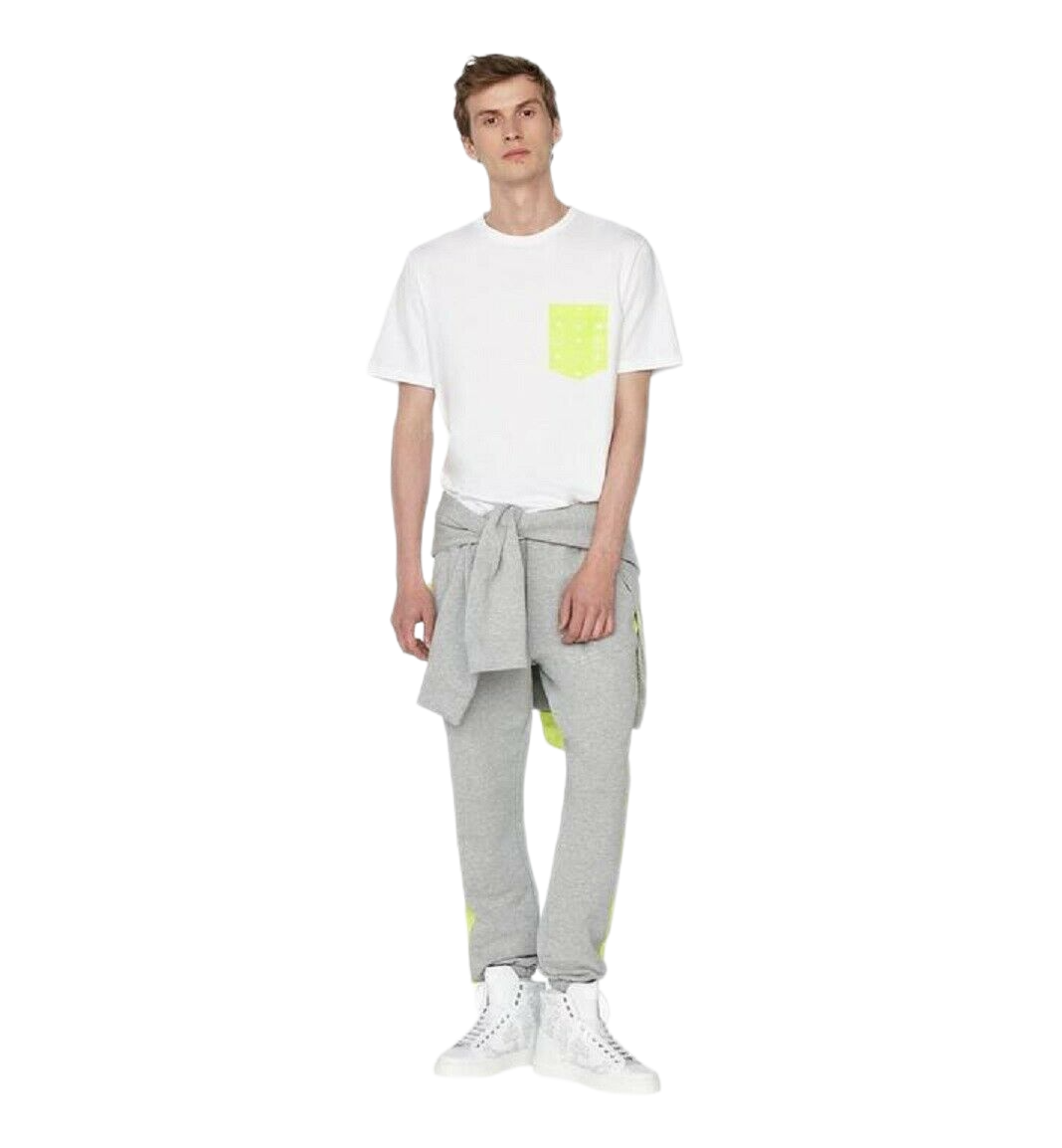 Men's Cotton Neon Yellow Nylon Pocket Flo T-Shirt Regular; S - MCM - Modalova