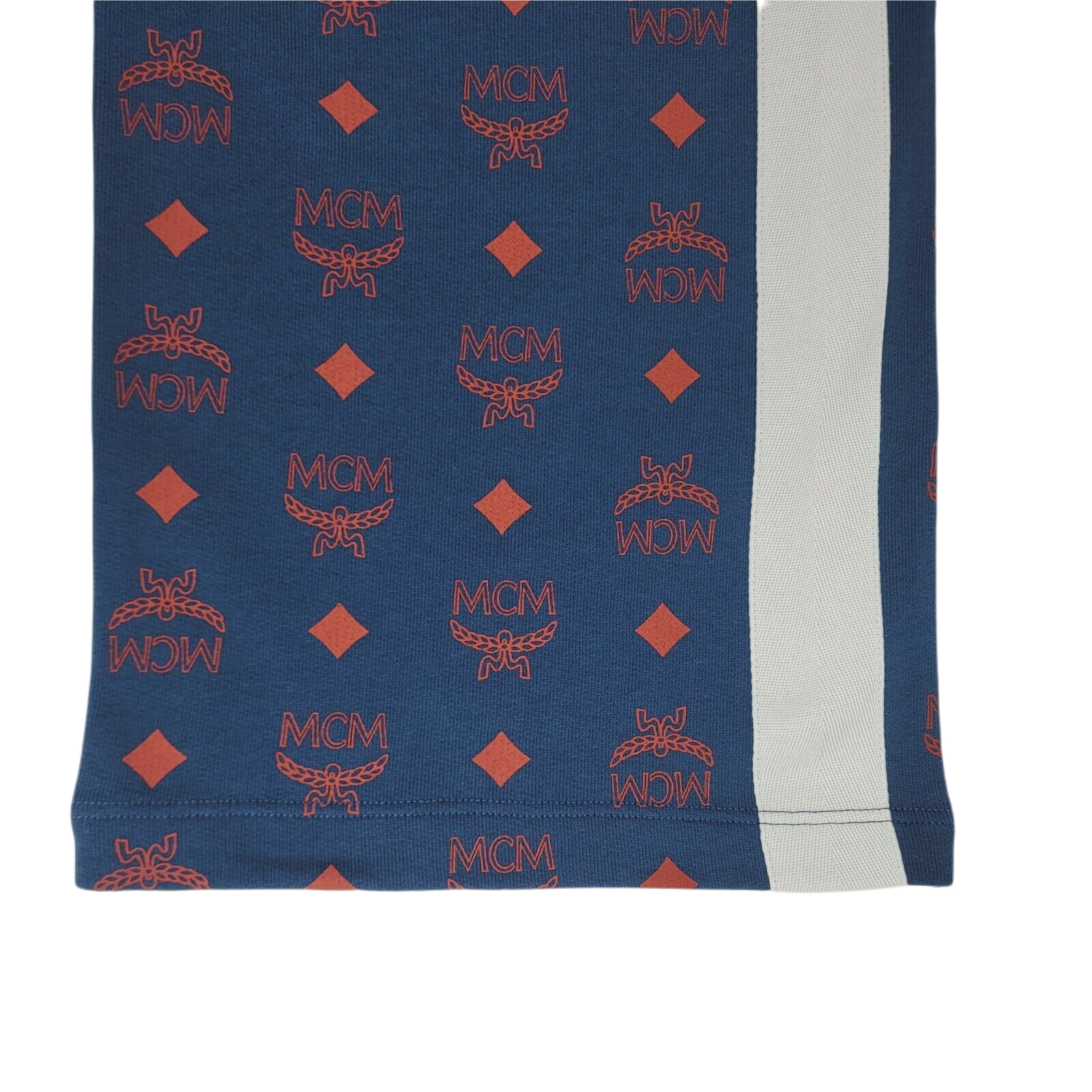 Men's Deep Sea Cotton Monogram and Stripe Sweat Pants (Regular; L) - MCM - Modalova