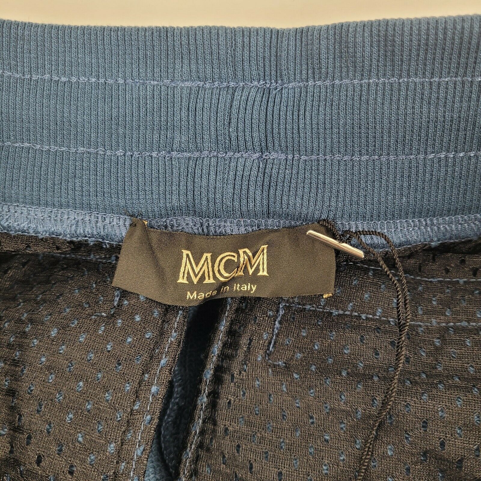 Men's Deep Sea Cotton Monogram and Stripe Sweat Pants (Regular; L) - MCM - Modalova