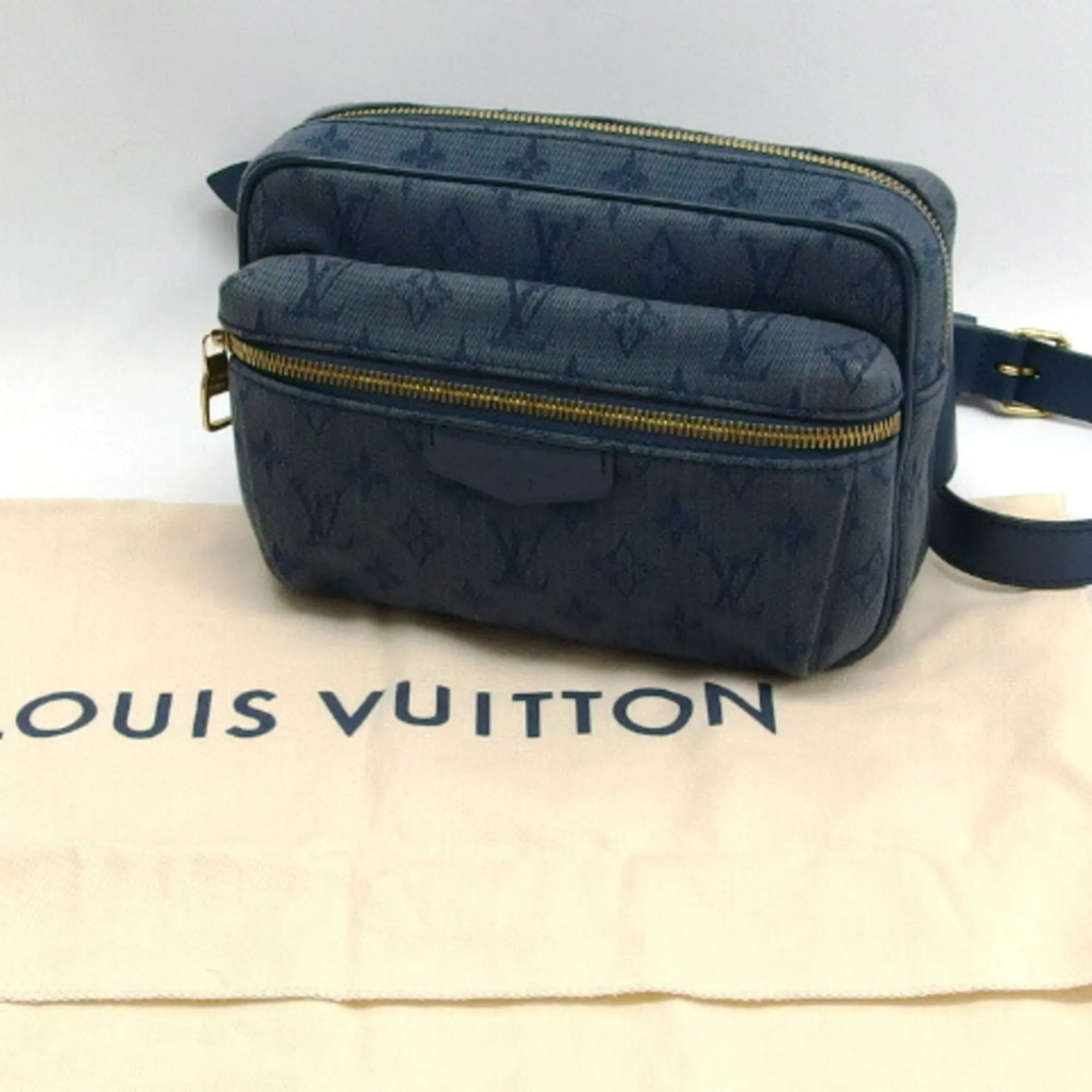 Monogram Denim Denim Leather Shoulder Bag (Pre-Owned) - Louis Vuitton - Modalova