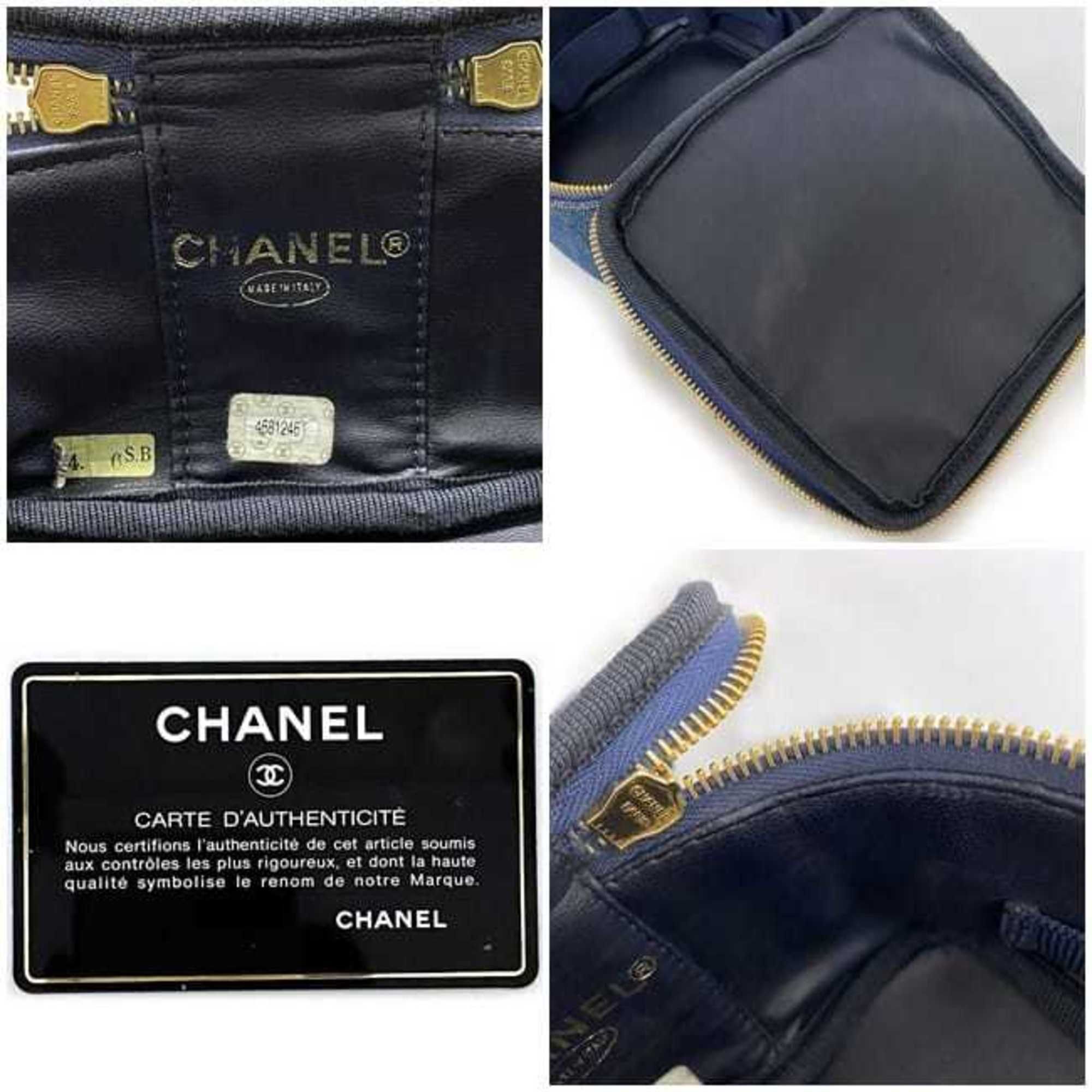 Denim Denim Leather Handbag Pouch Vanity Bag (Pre-Owned) - Chanel - Modalova
