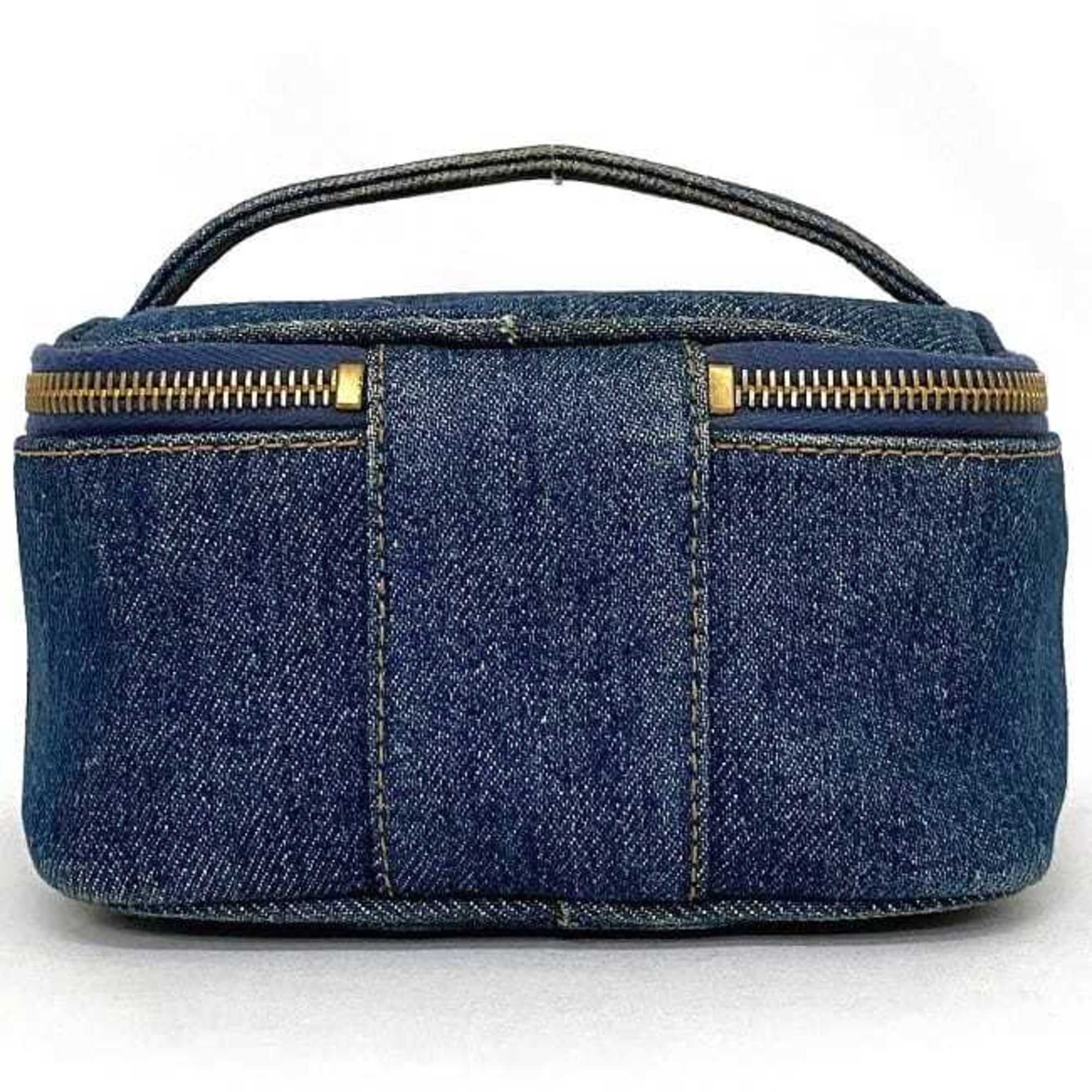 Denim Denim Leather Handbag Pouch Vanity Bag (Pre-Owned) - Chanel - Modalova