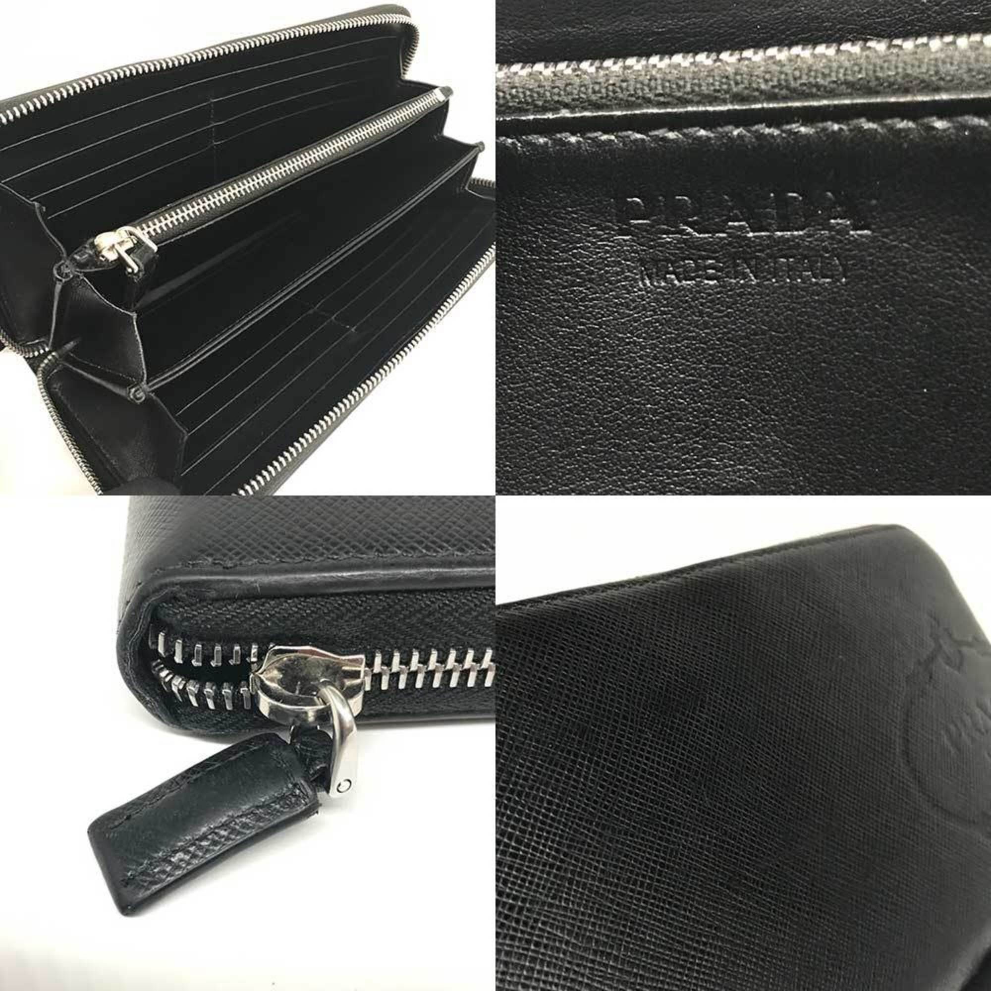 Saffiano Triangle Long Wallet (Bi-Fold) (Pre-Owned) - Prada - Modalova