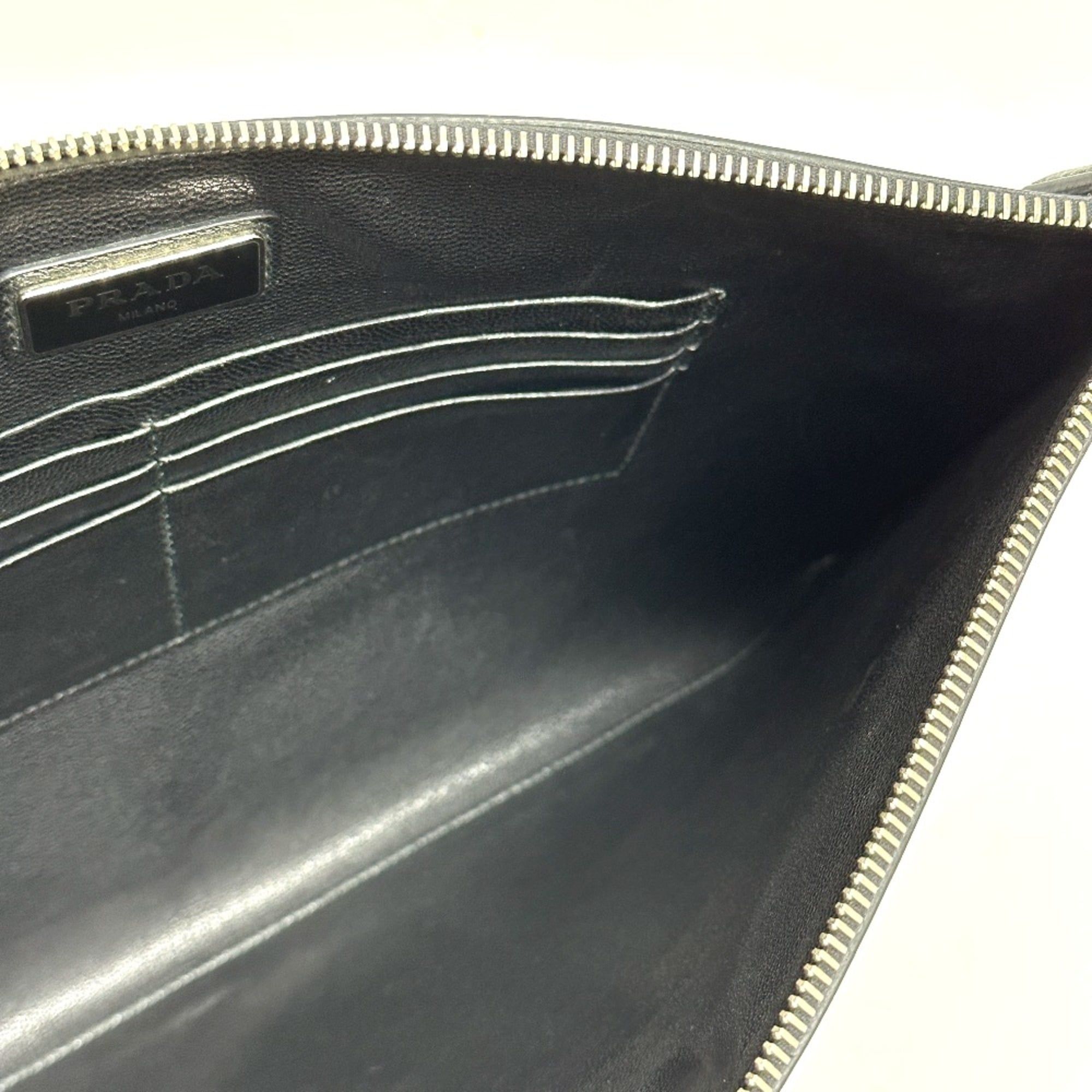 Leather Clutch Bag (Pre-Owned) - Prada - Modalova