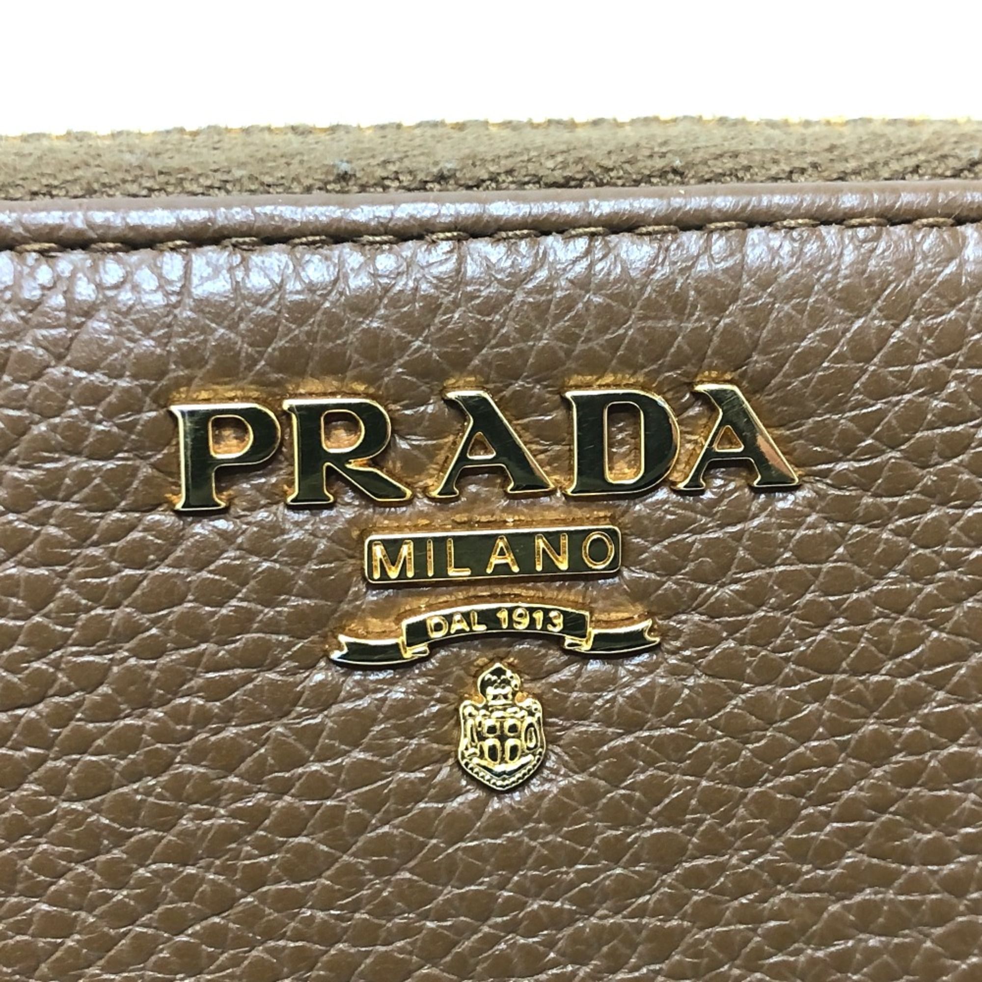 Leather Long Wallet (Bi-Fold) (Pre-Owned) - Prada - Modalova